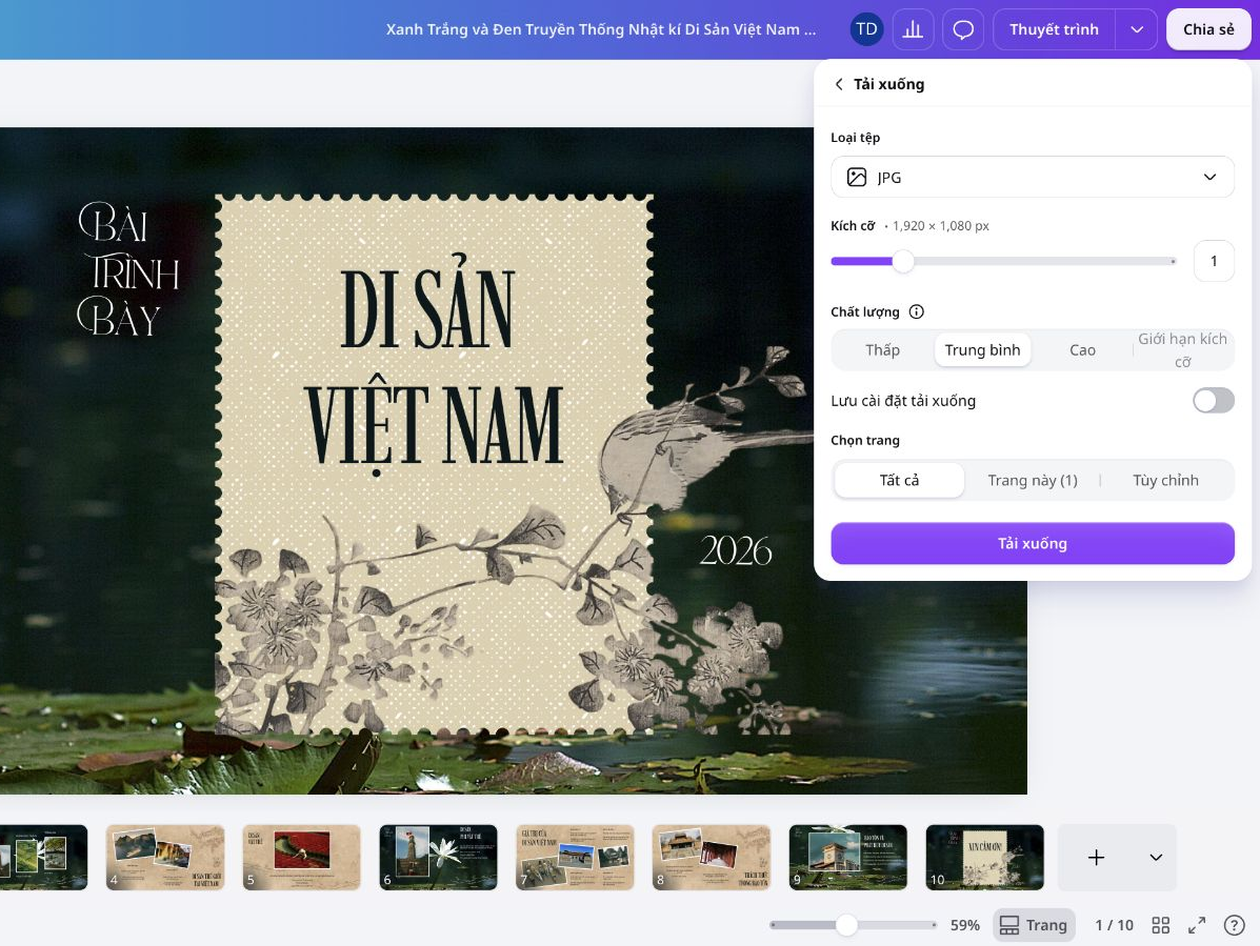 Điều chỉnh kích cỡ và chất lượng ảnh cho file JPG đã tạo