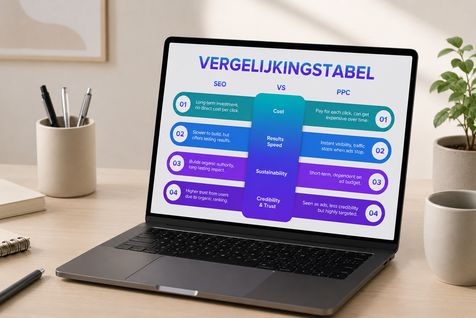 vergelijkingstabel - canva