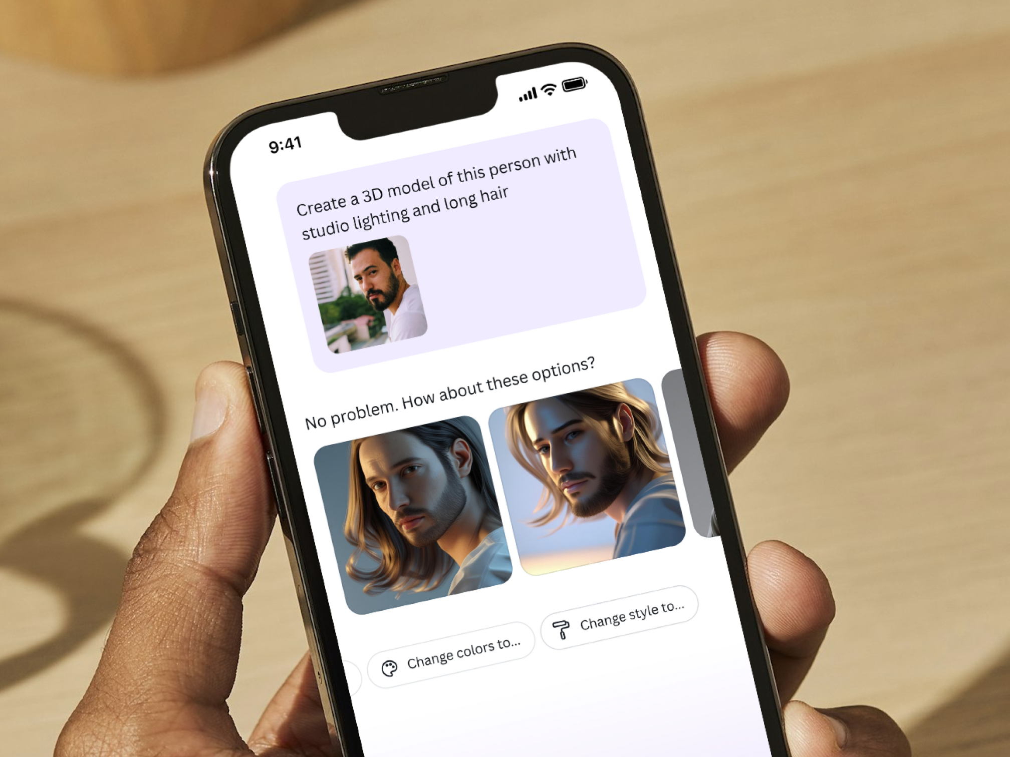 Visualização do criador de modelos 3D com IA usando o Canva AI, desenvolvido pelo Dream Lab