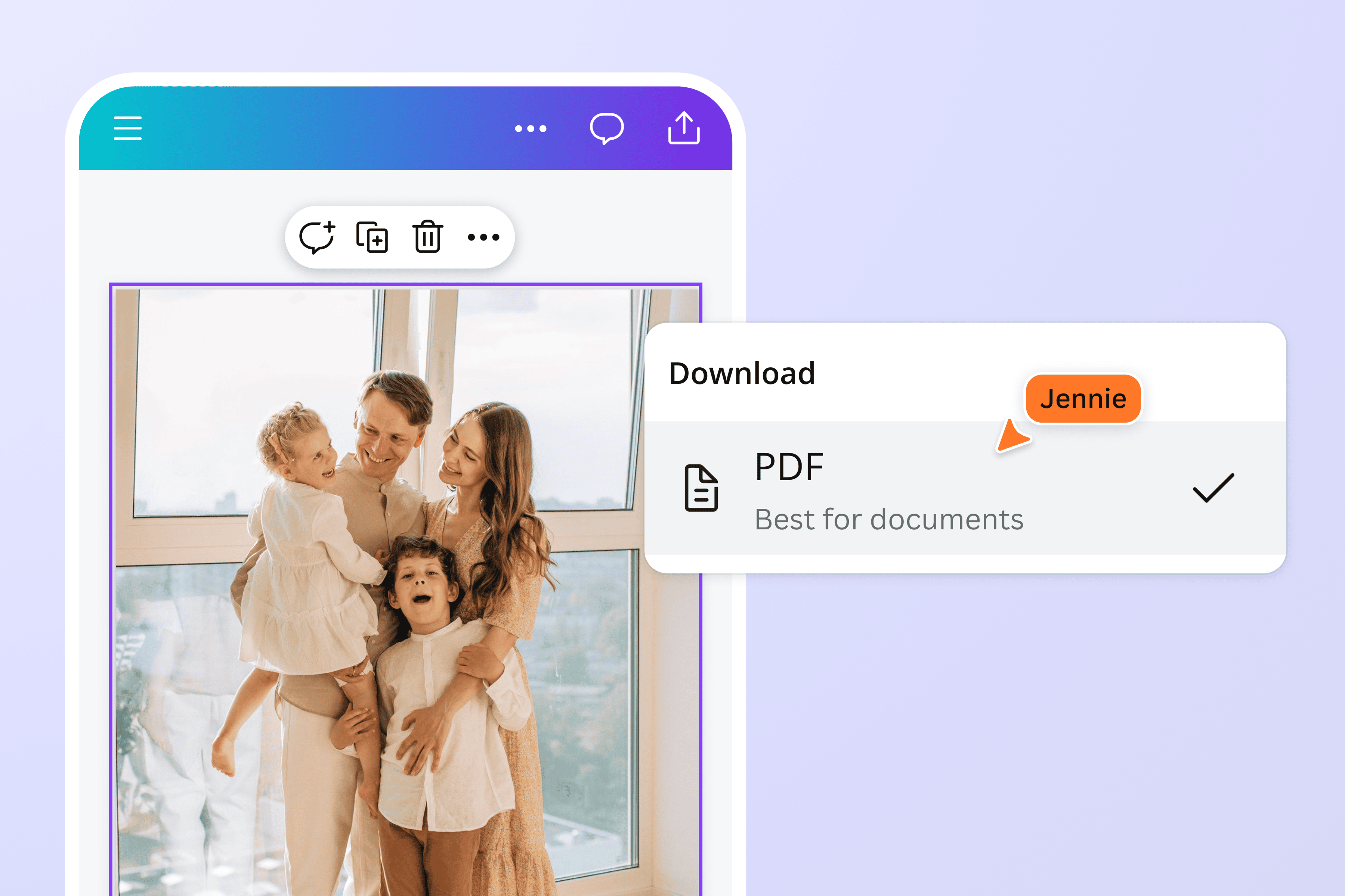 Download and share images in PDF