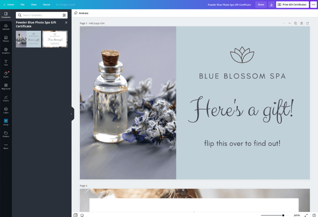 How to make a gift certificate - Canva