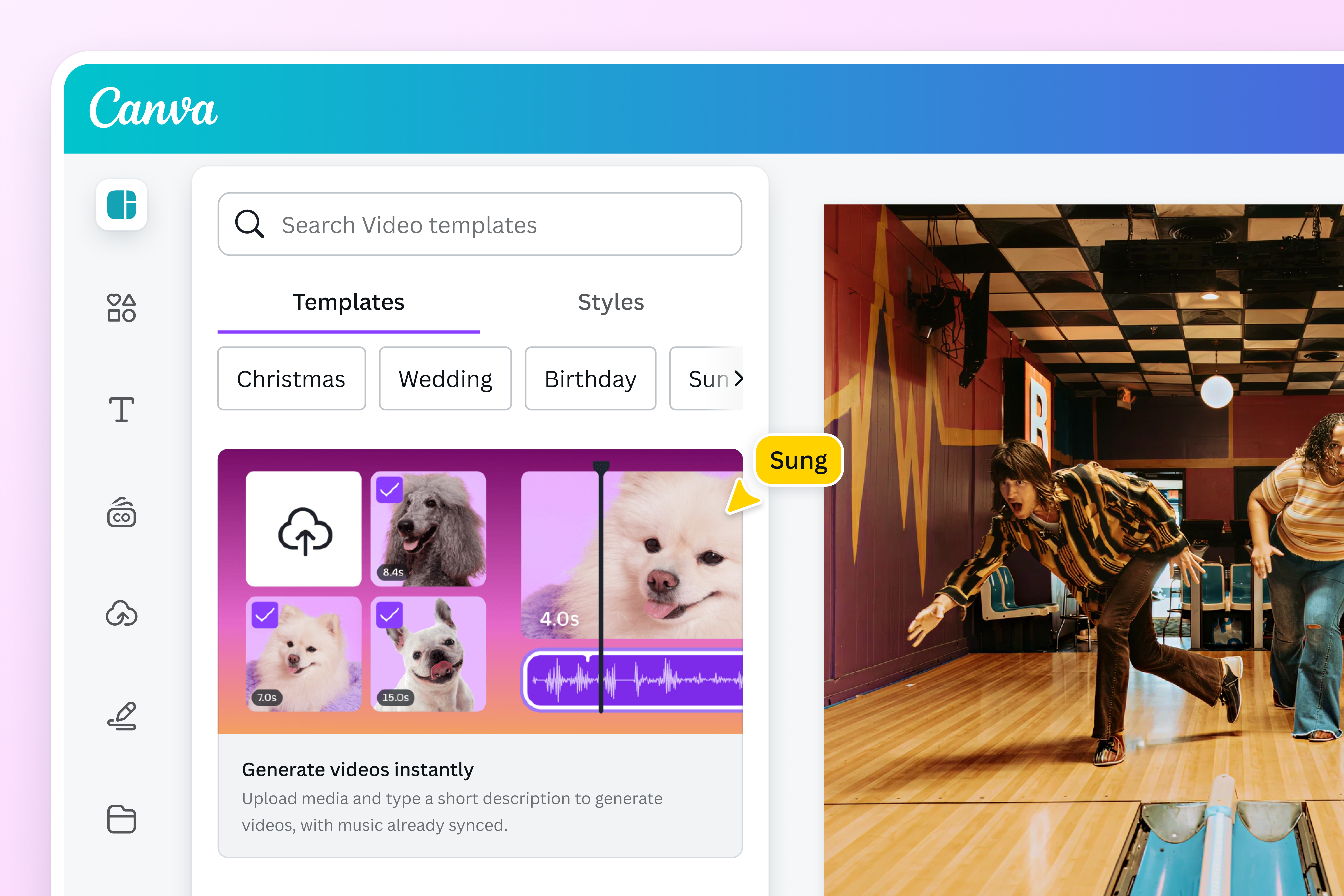 Generate videos instantly Generate videos instantly