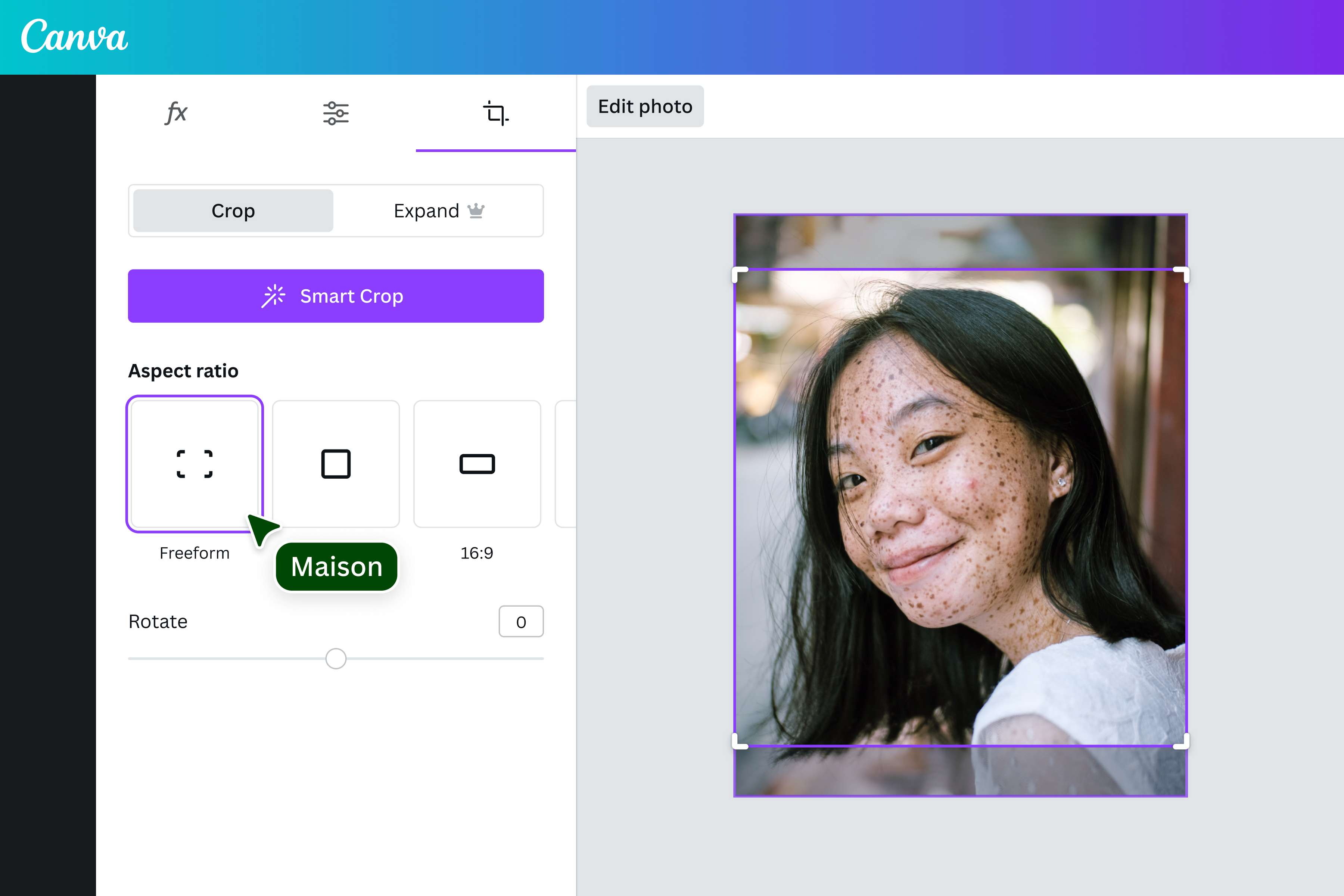 Crop your image in freeform