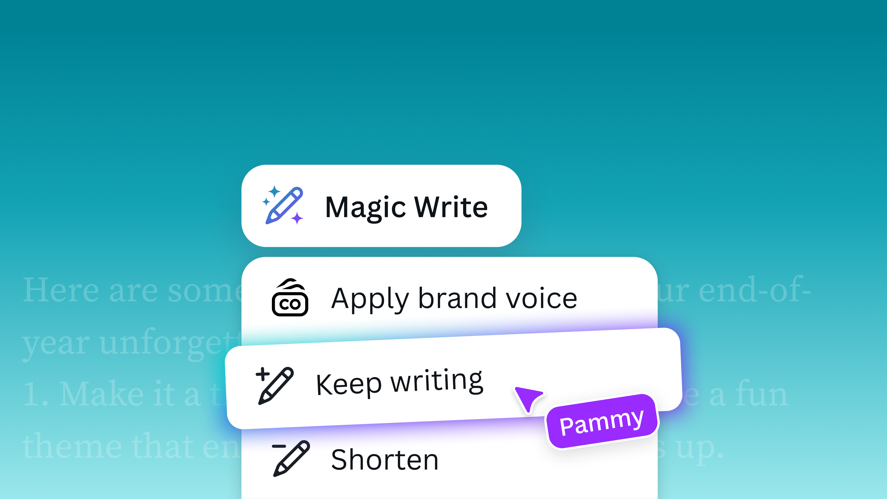Apply Magic Write™ features to your doc