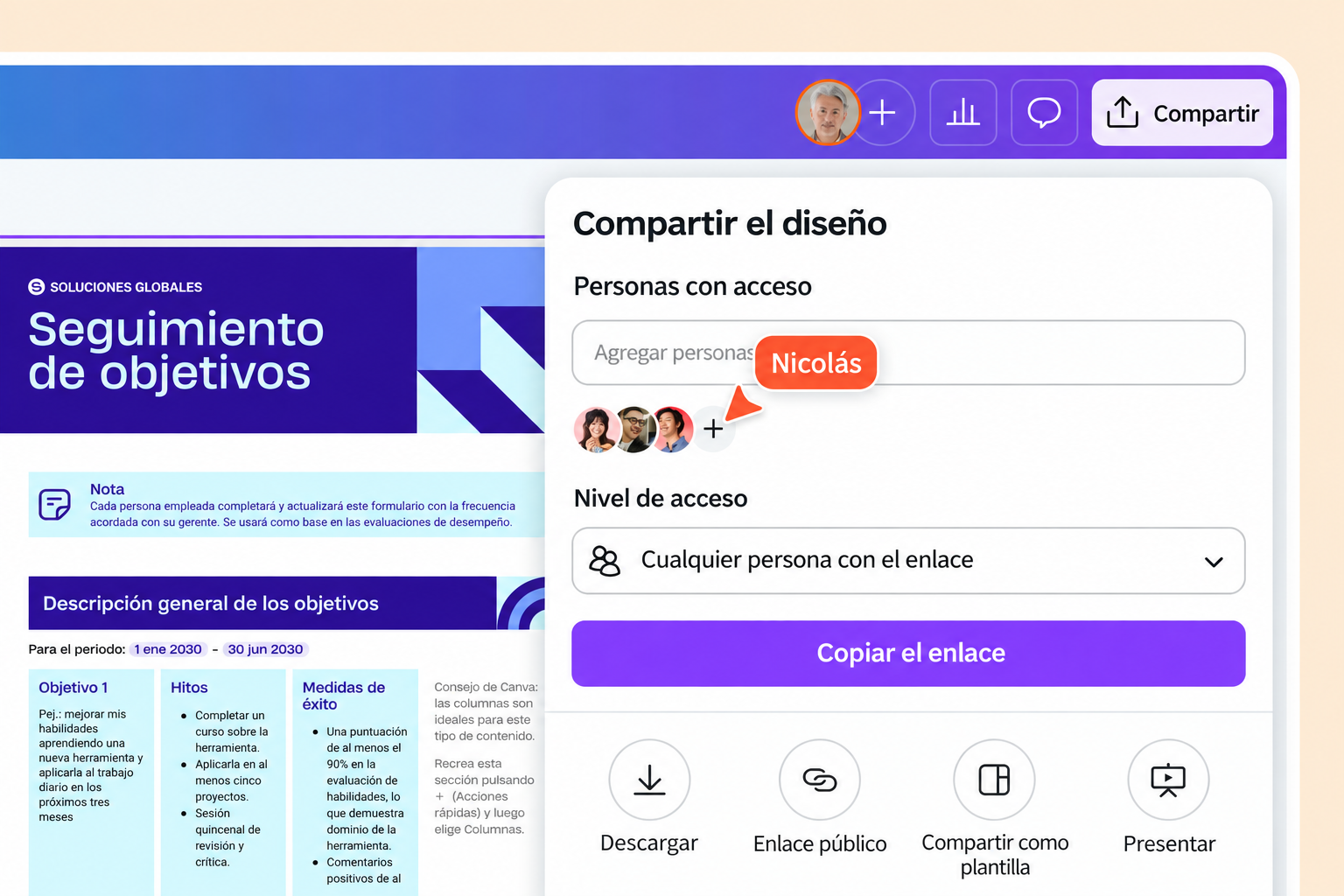 Traductor de PDF avanzado con la suscripción a Canva Pro.