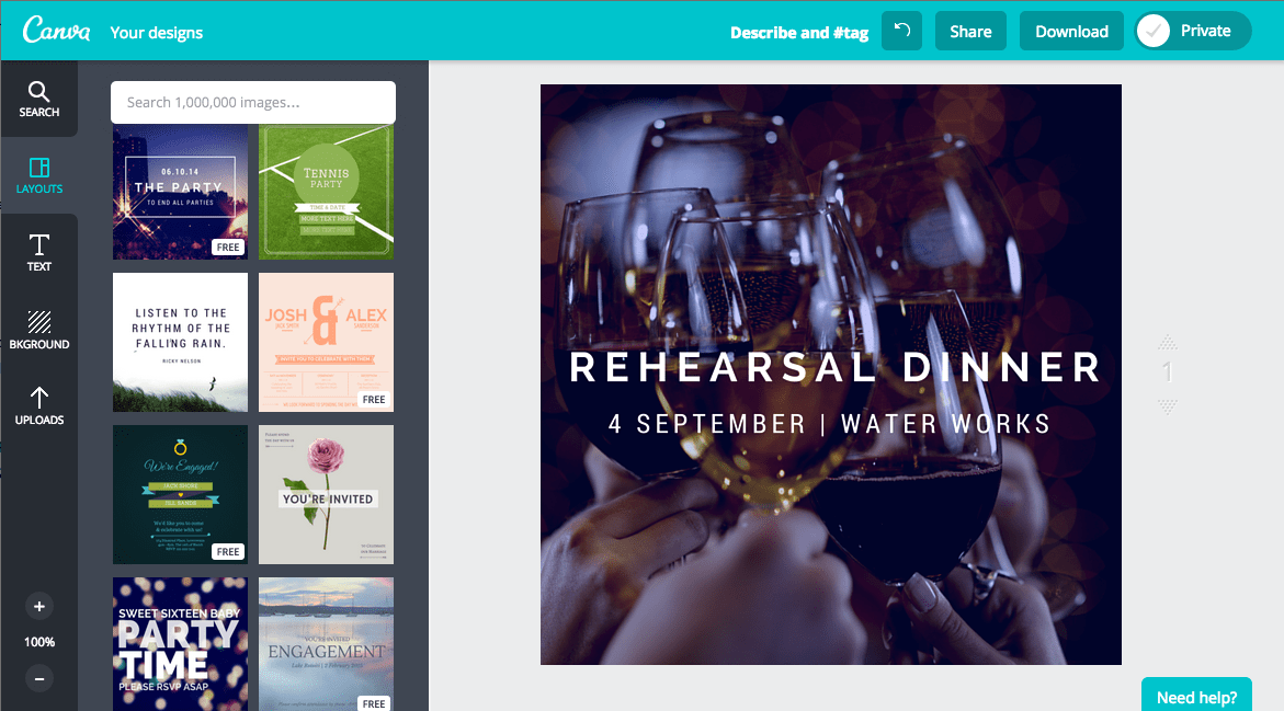Create a Rehearsal Dinner Invitation in Canva