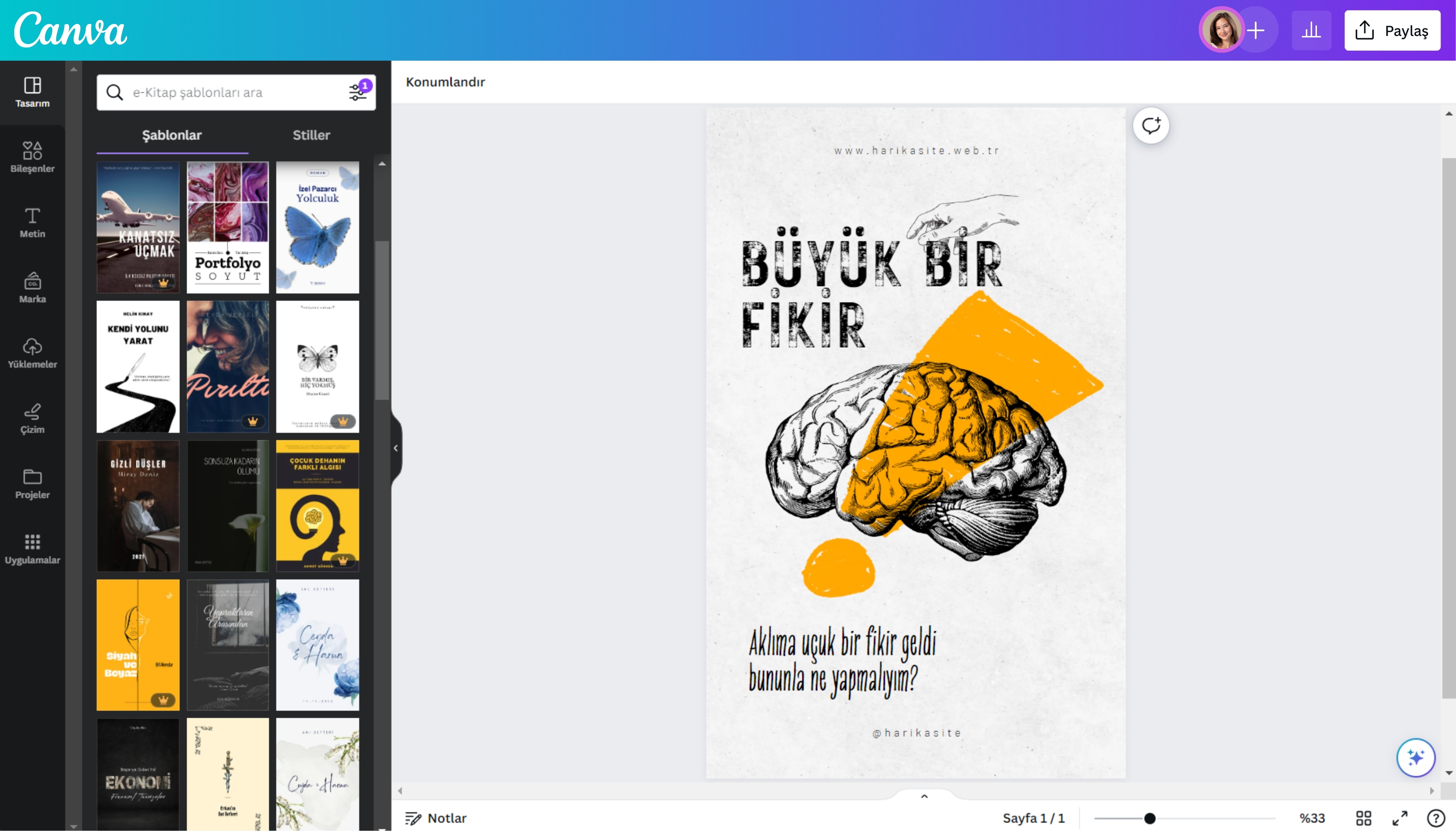 Kitap kapağı tasarımı - Canva