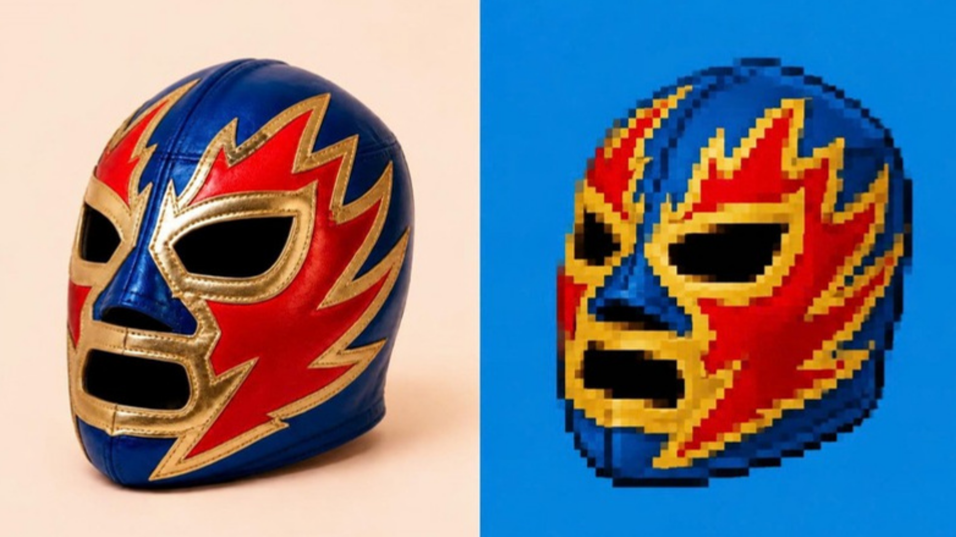 Crea Pixel Art Lead Image Máscara de luchador en pixel art