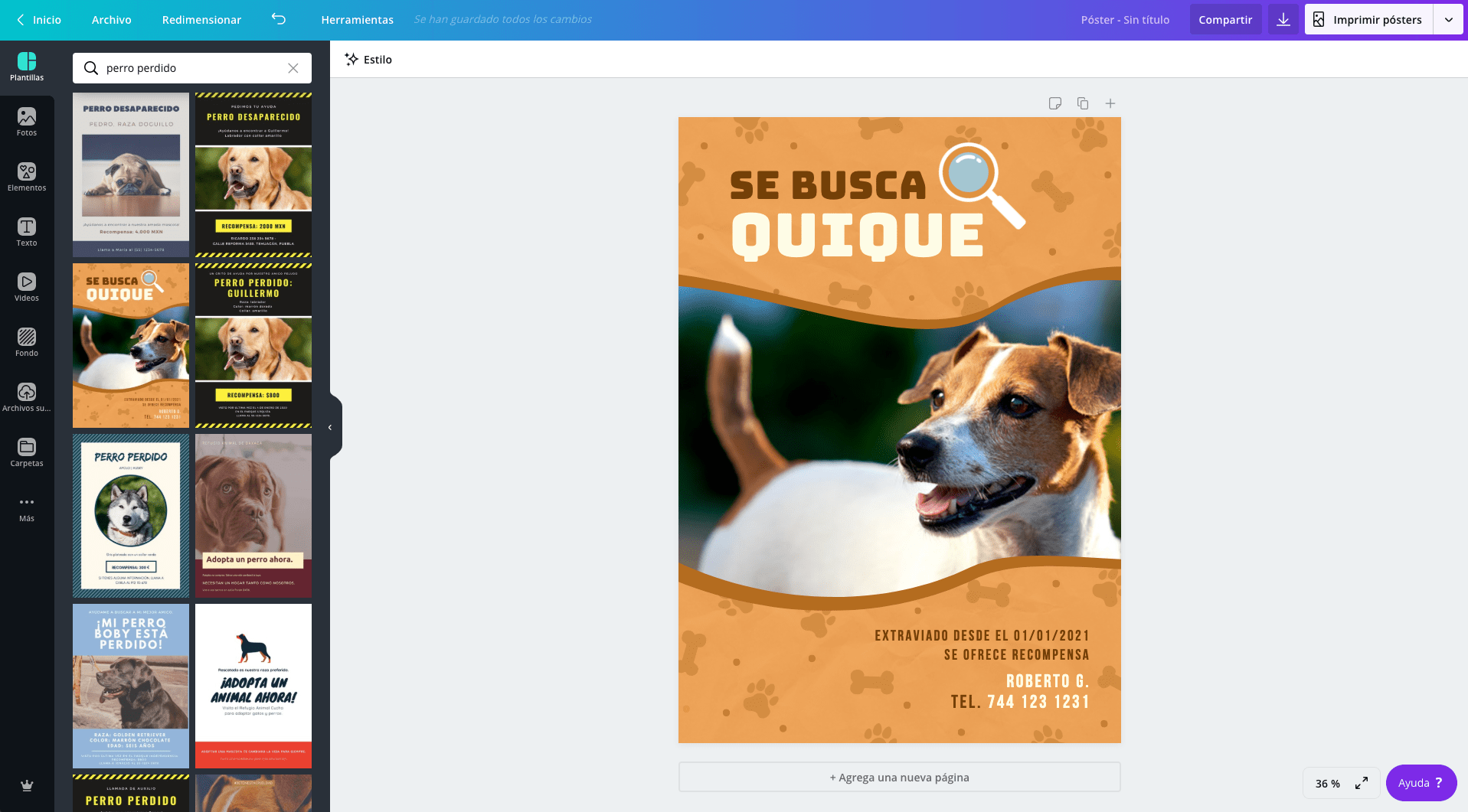 Cartel de ‘Se busca perro’
