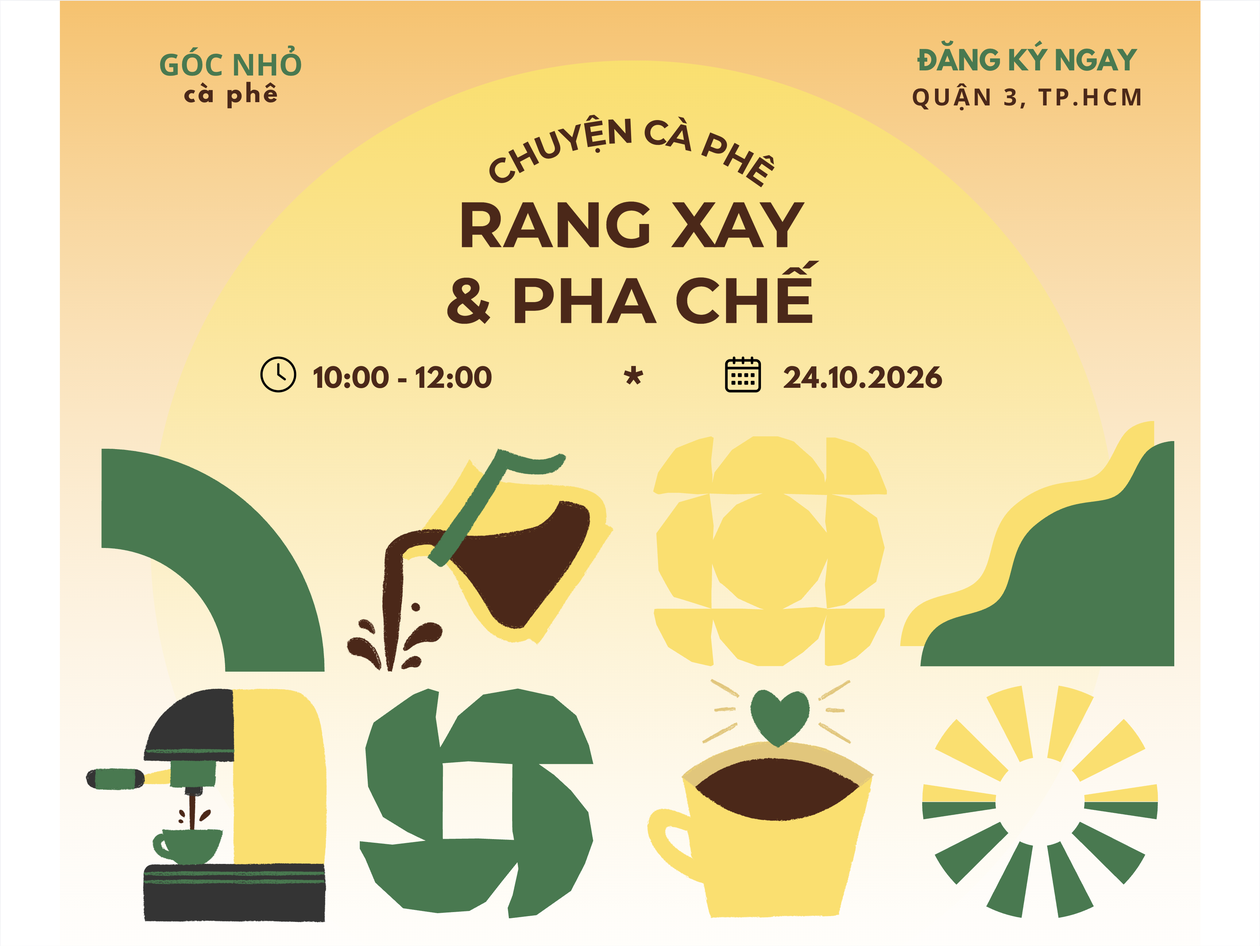 Sử dụng biểu tượng trên Canva Bố cục poster workshop cà phê kết hợp biểu tượng và chữ