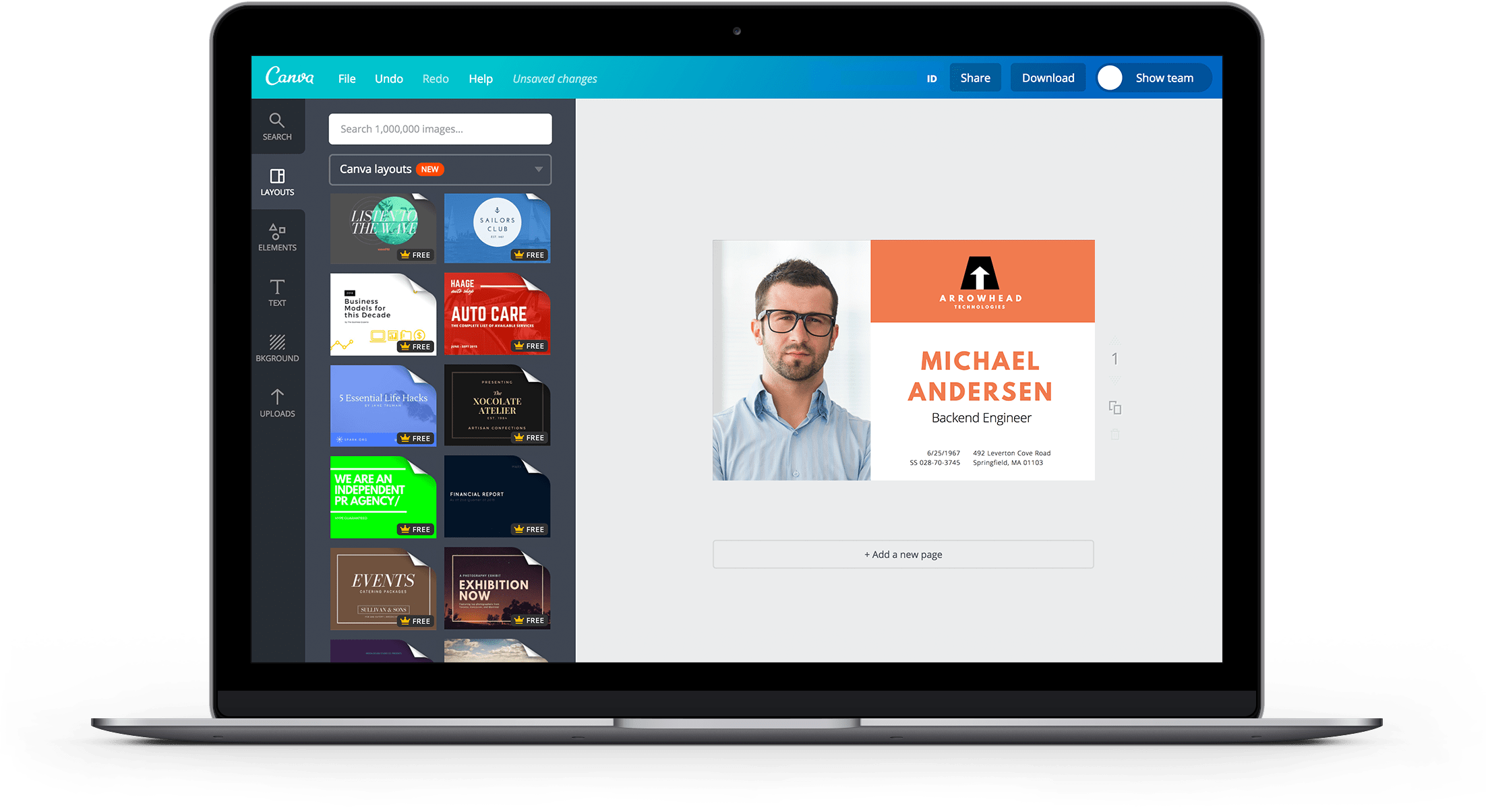 ID Landing Page