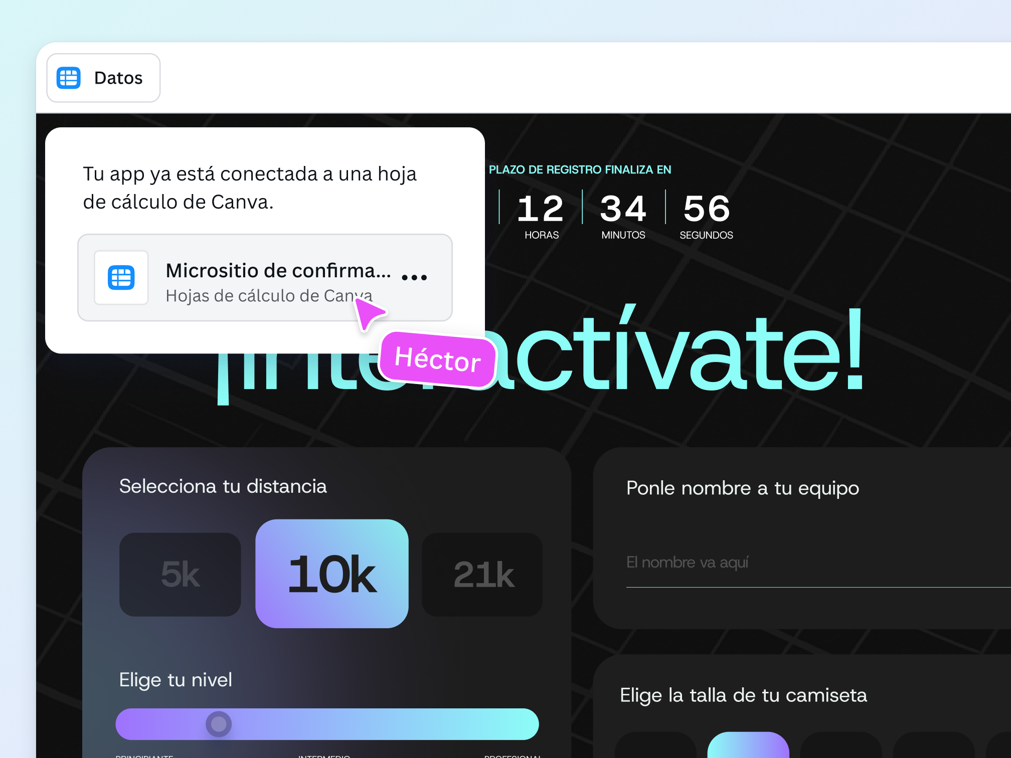 Usa la IA para código con Canva Code