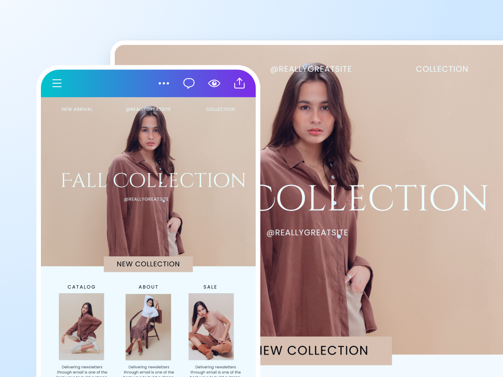Preview of email design on a mobile phone