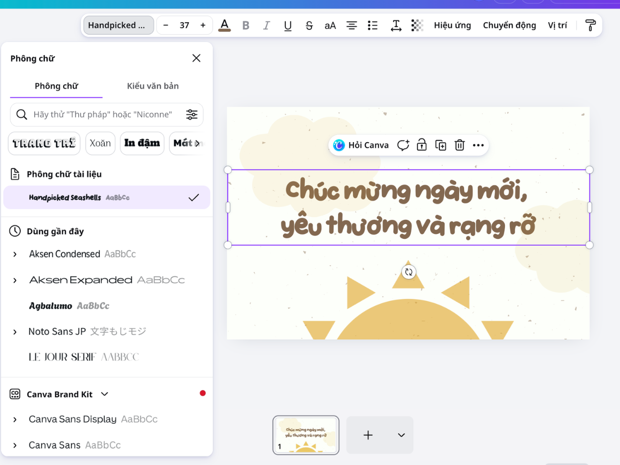 Thử phông chữ viết tay trong bố cục Thử câu chữ tiếng Việt với phông chữ viết tay trong bố cục thiết kế