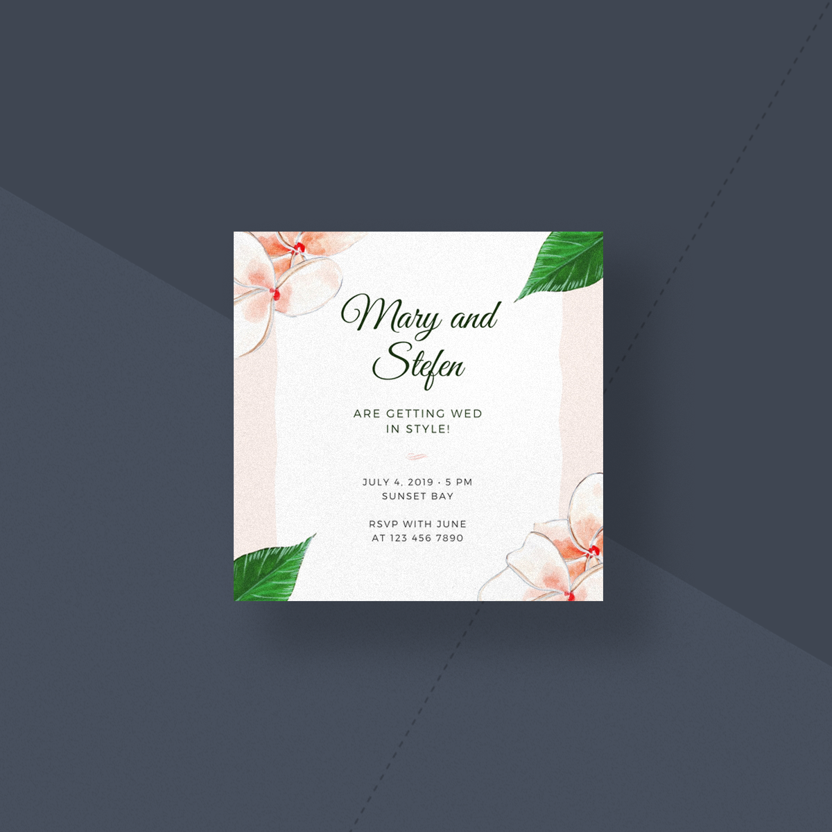 A5 Personalised Wedding/Evening Invitation Card & Envelope *8 colours* 