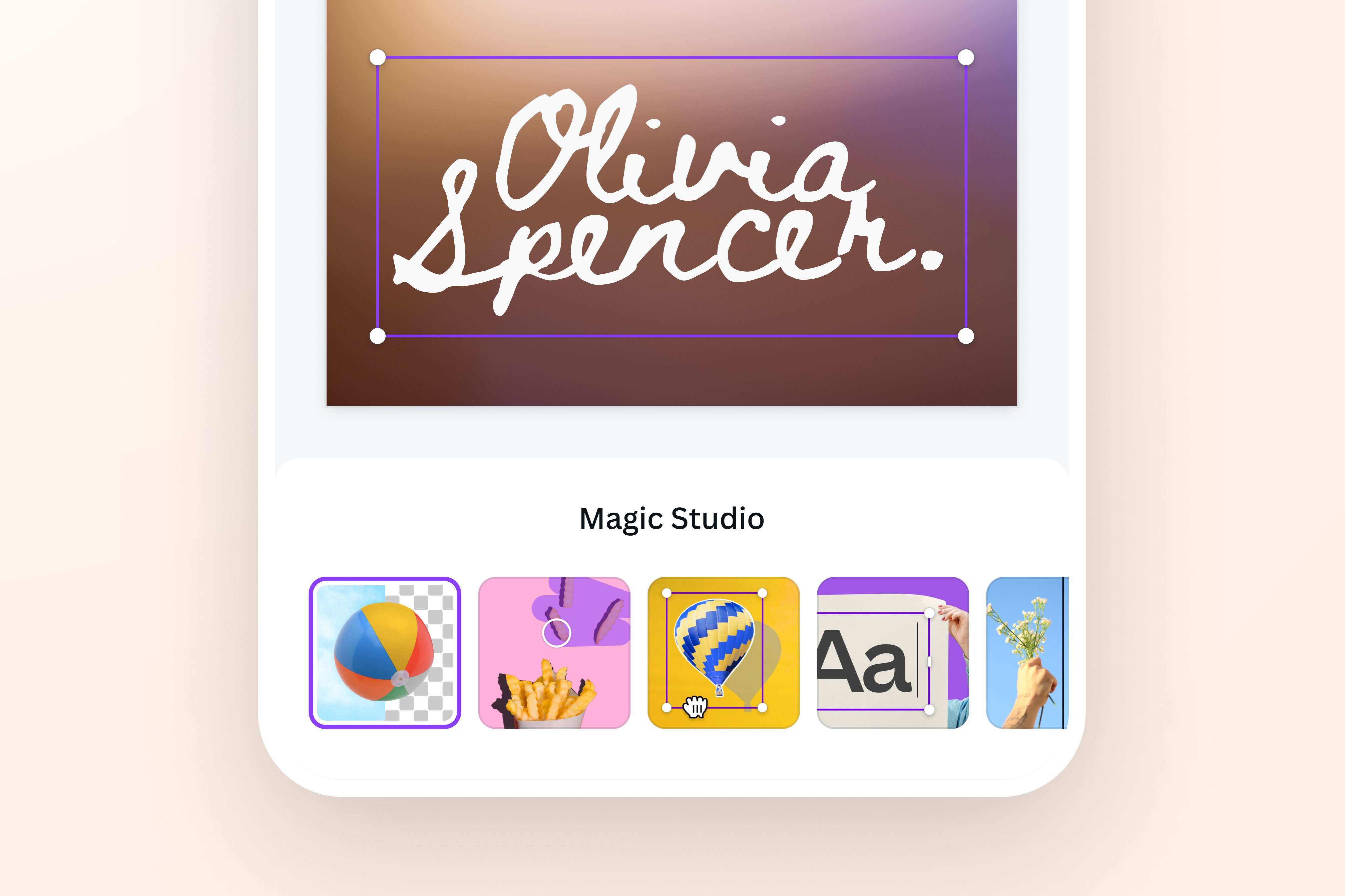 Use Magic studio to edit your signature