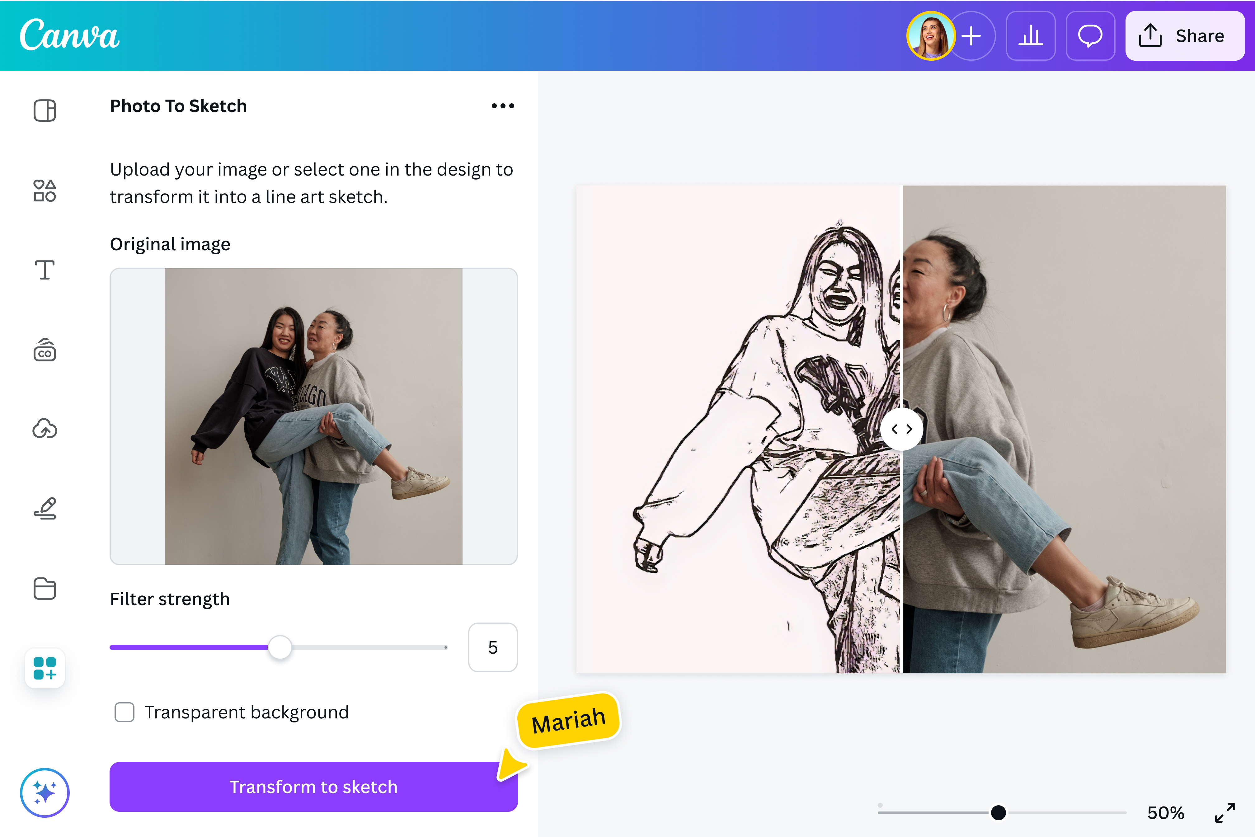 Transform your photo into a sketch Transform your photo into a sketch