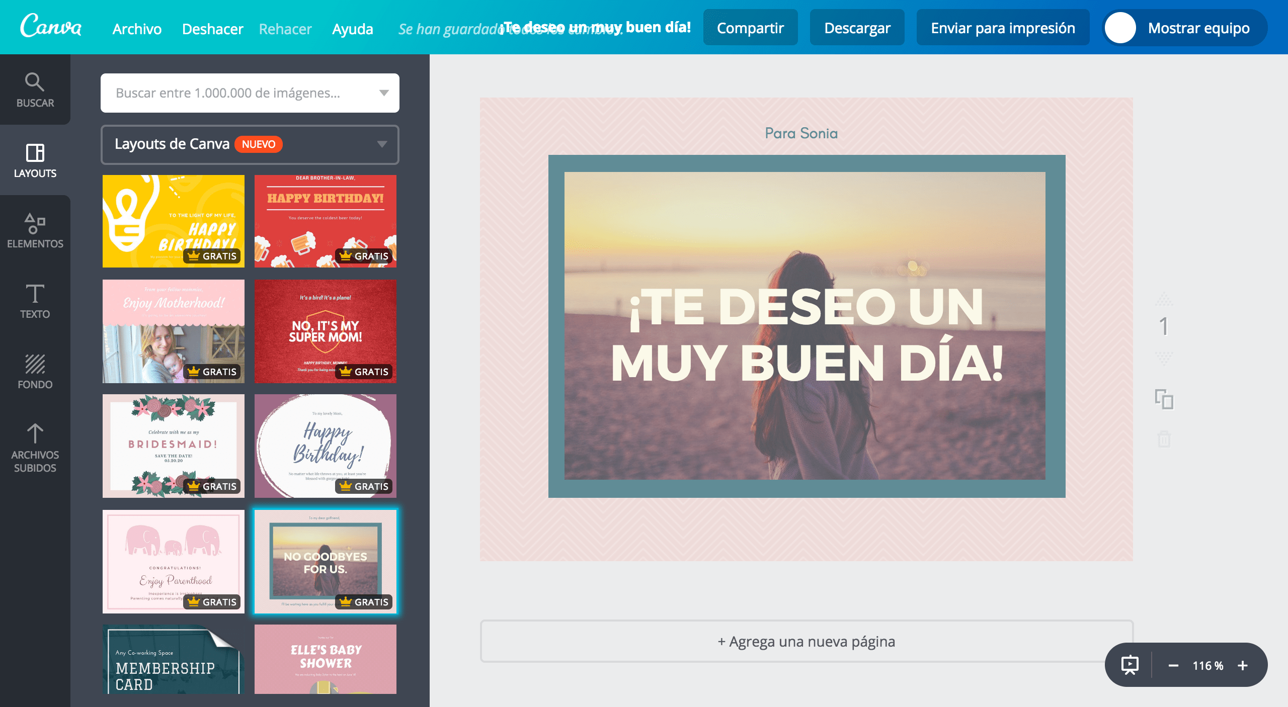 Tarjetas de buenos días