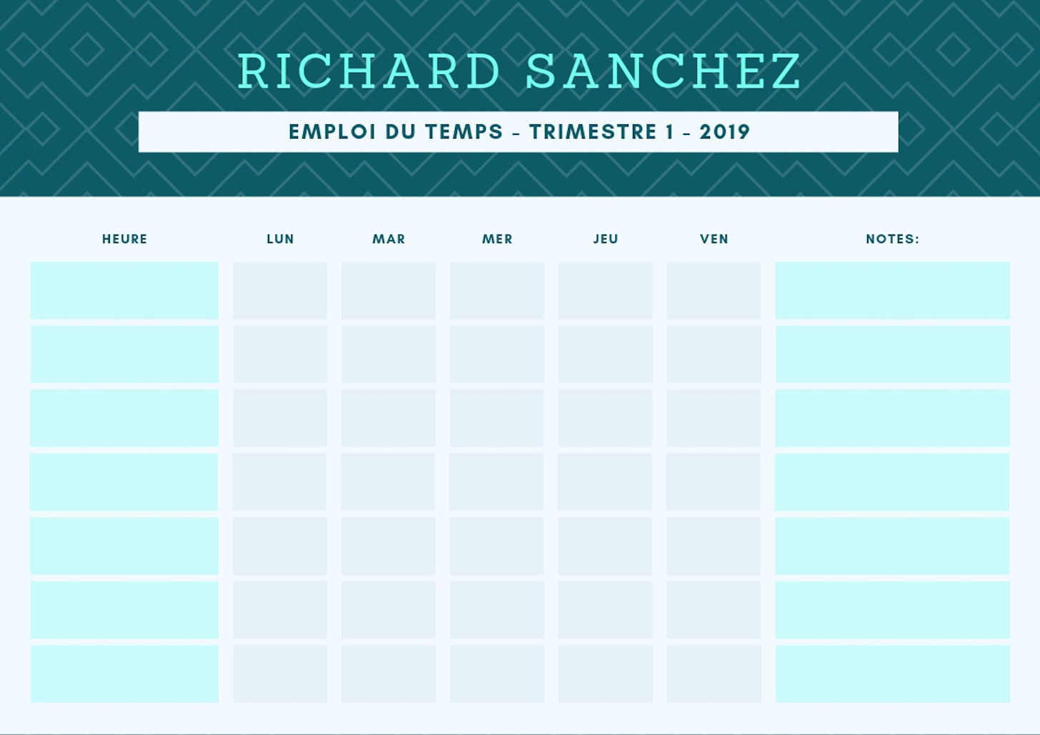 Emploi du temps pour agenda : 10 modèles à télécharger | Canva