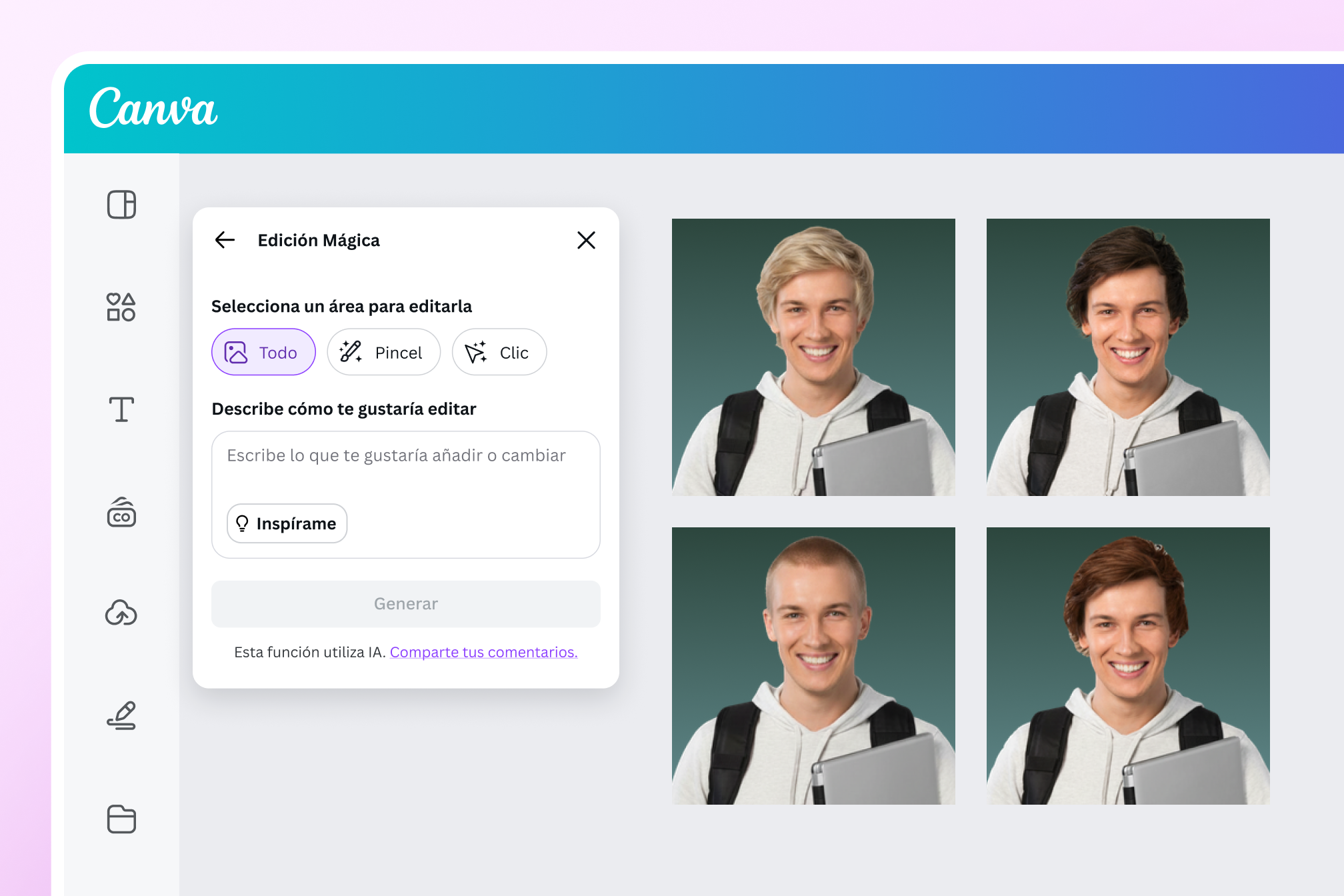 Prueba todos los cortes con un solo clic gracias a la IA de Canva Mostramos visualmente como puedes probar todos los cortes con un solo clic gracias a la IA de Canva