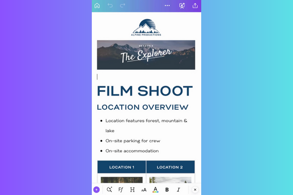 بدء استخدام Canva Docs على الهاتف المحمول