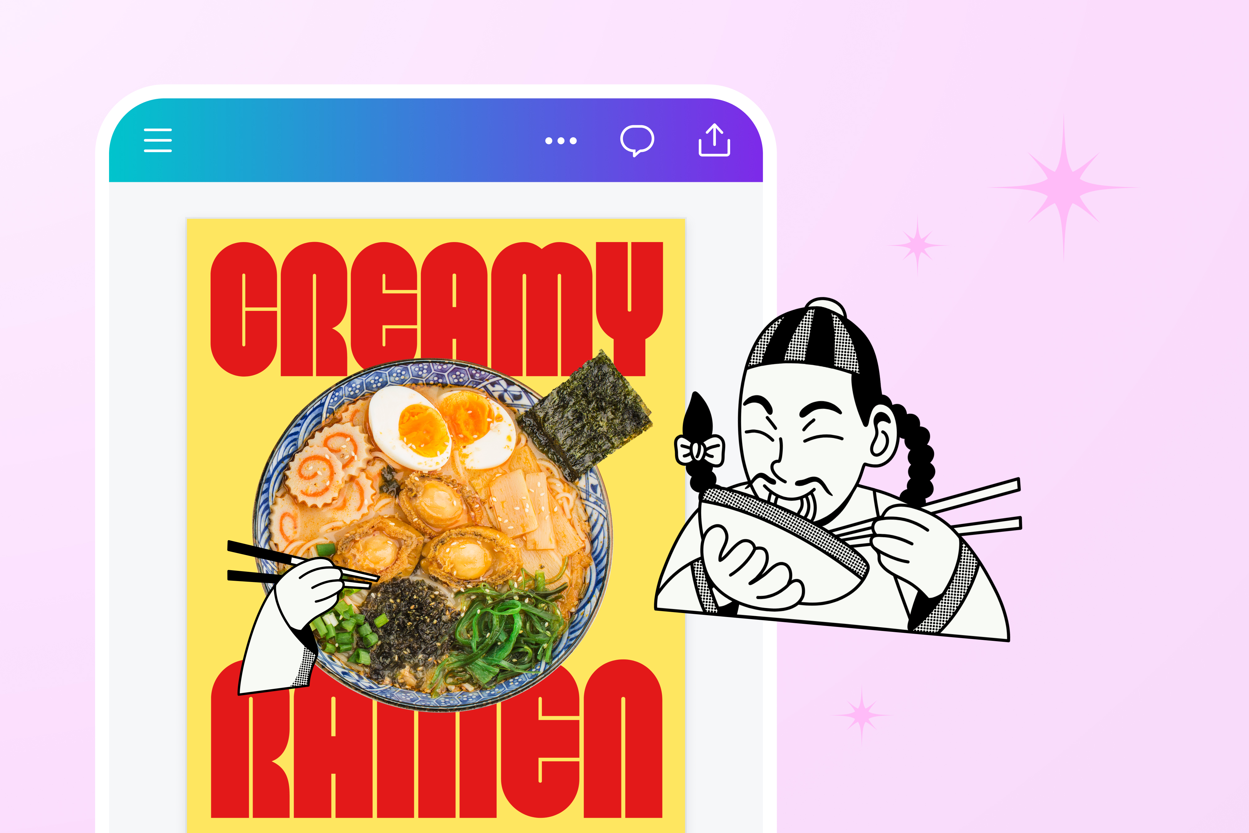 Edit your design easily on your mobile phone
