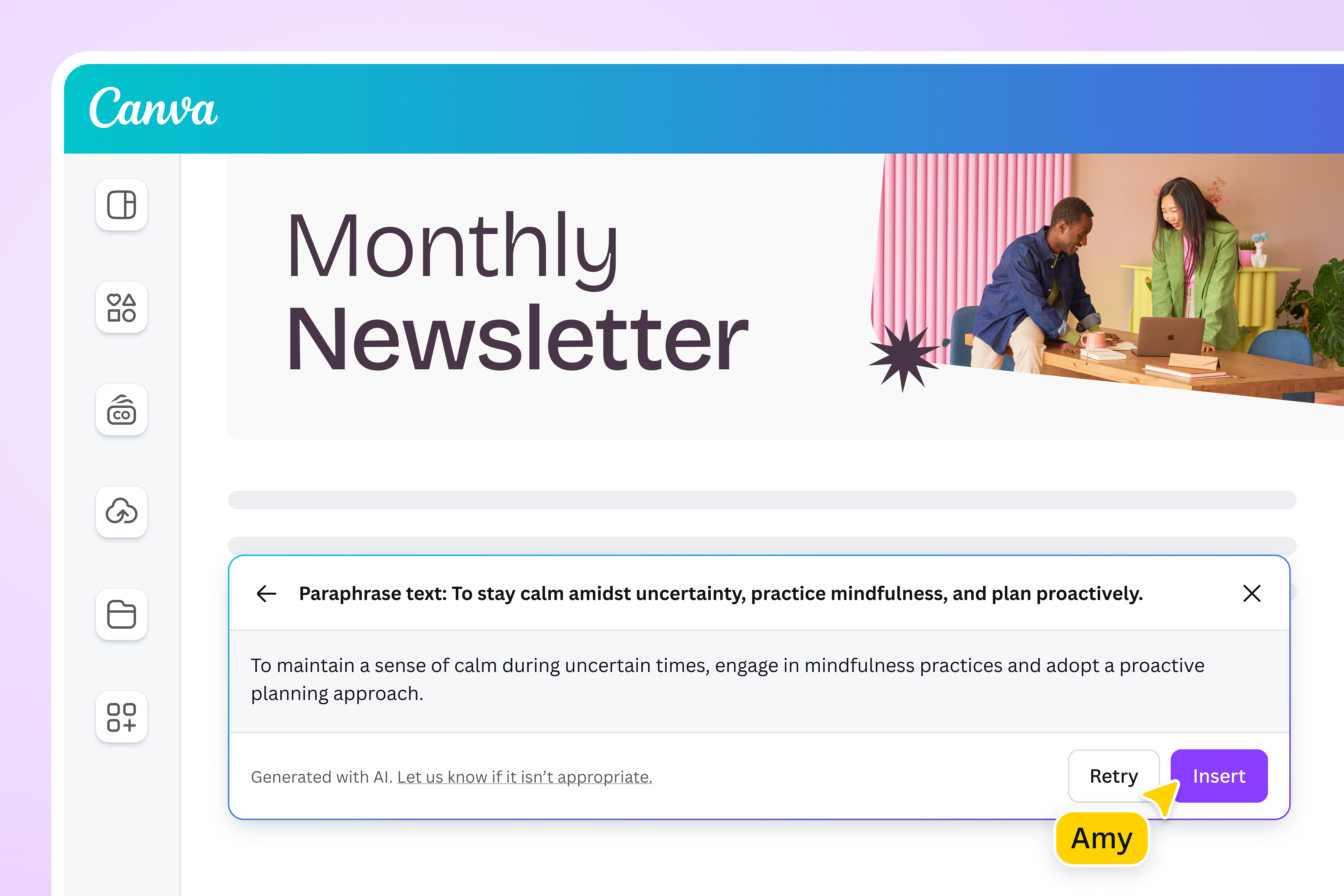Formuliere einen Text um und füge in ihn dein Dokument ein