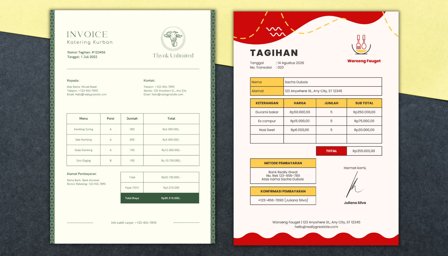 membuat invoice faktur canva