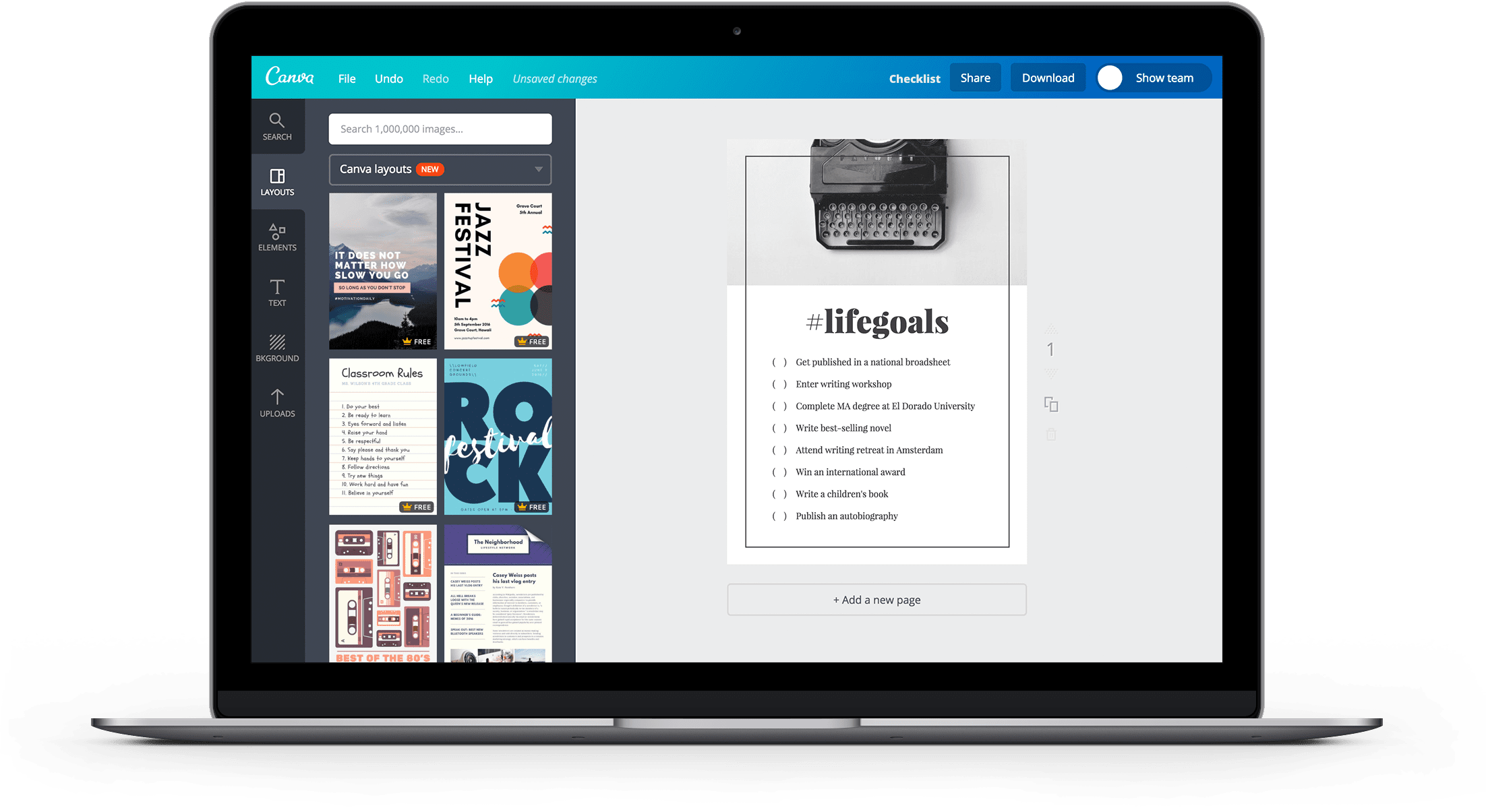 Design de to-do list à imprimer ouvert dans Canva