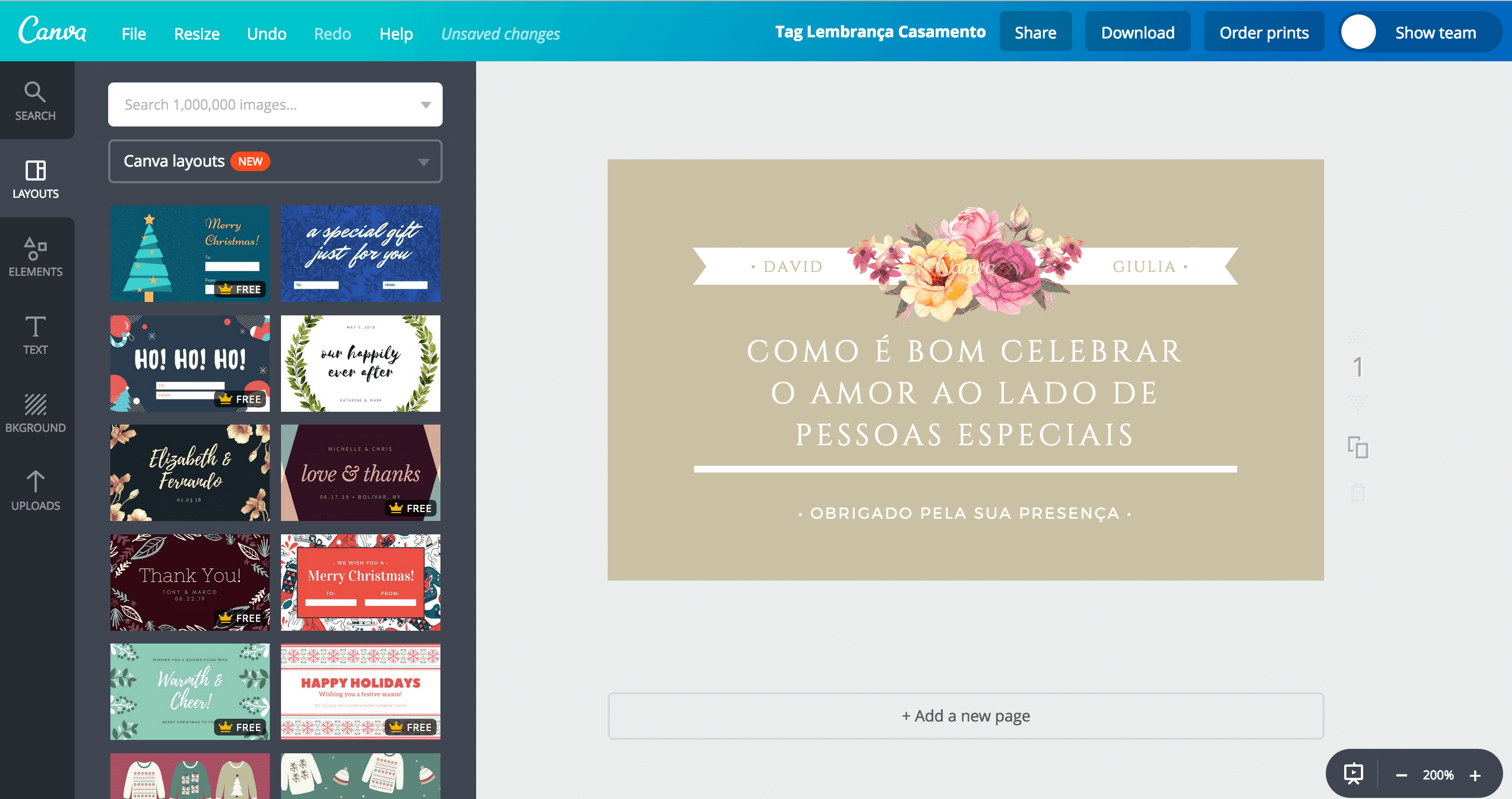 Tags para lembrancinhas de casamento