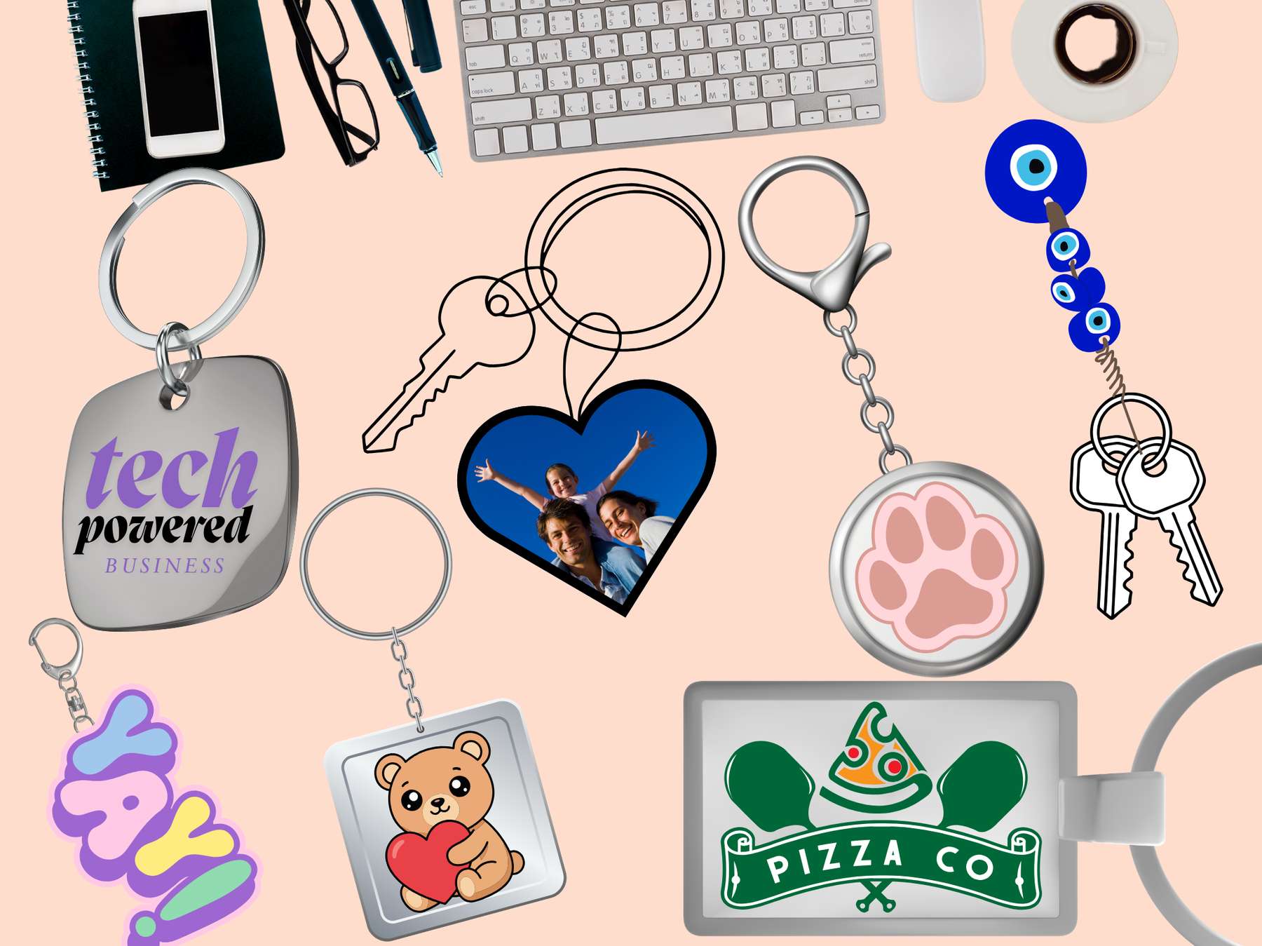फ्री चाबी के छल्ले की डिजाइन | Online Keychain Design Banaen