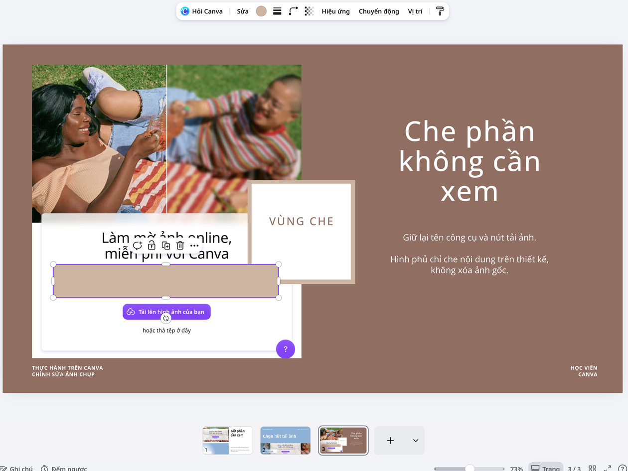 Che phần thông tin không cần hiển thị