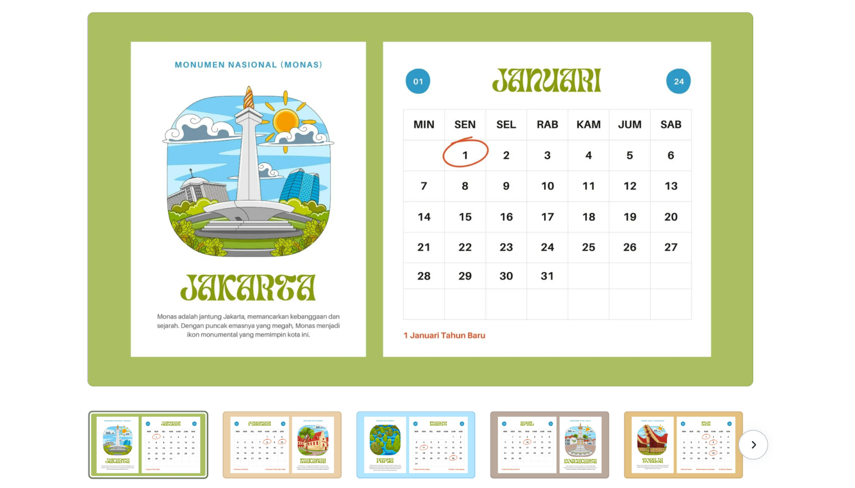 Cara membuat kalendar - Canva