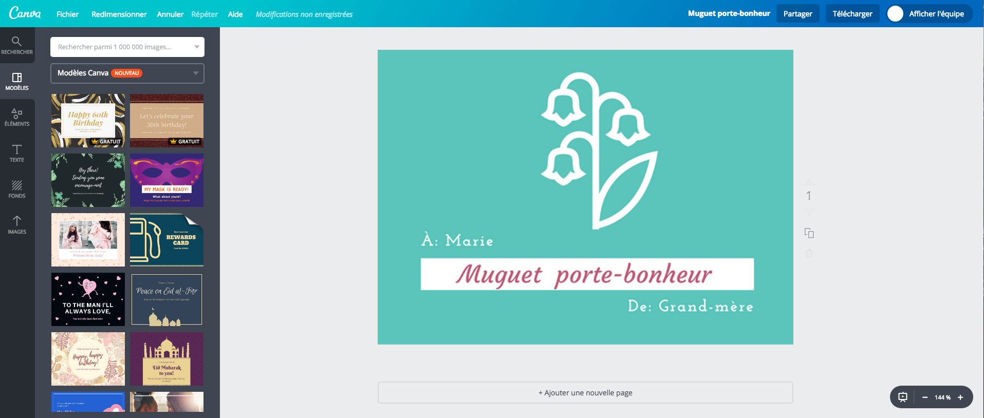Carte du 1er mai avec muguet Carte du 1er mai avec muguet