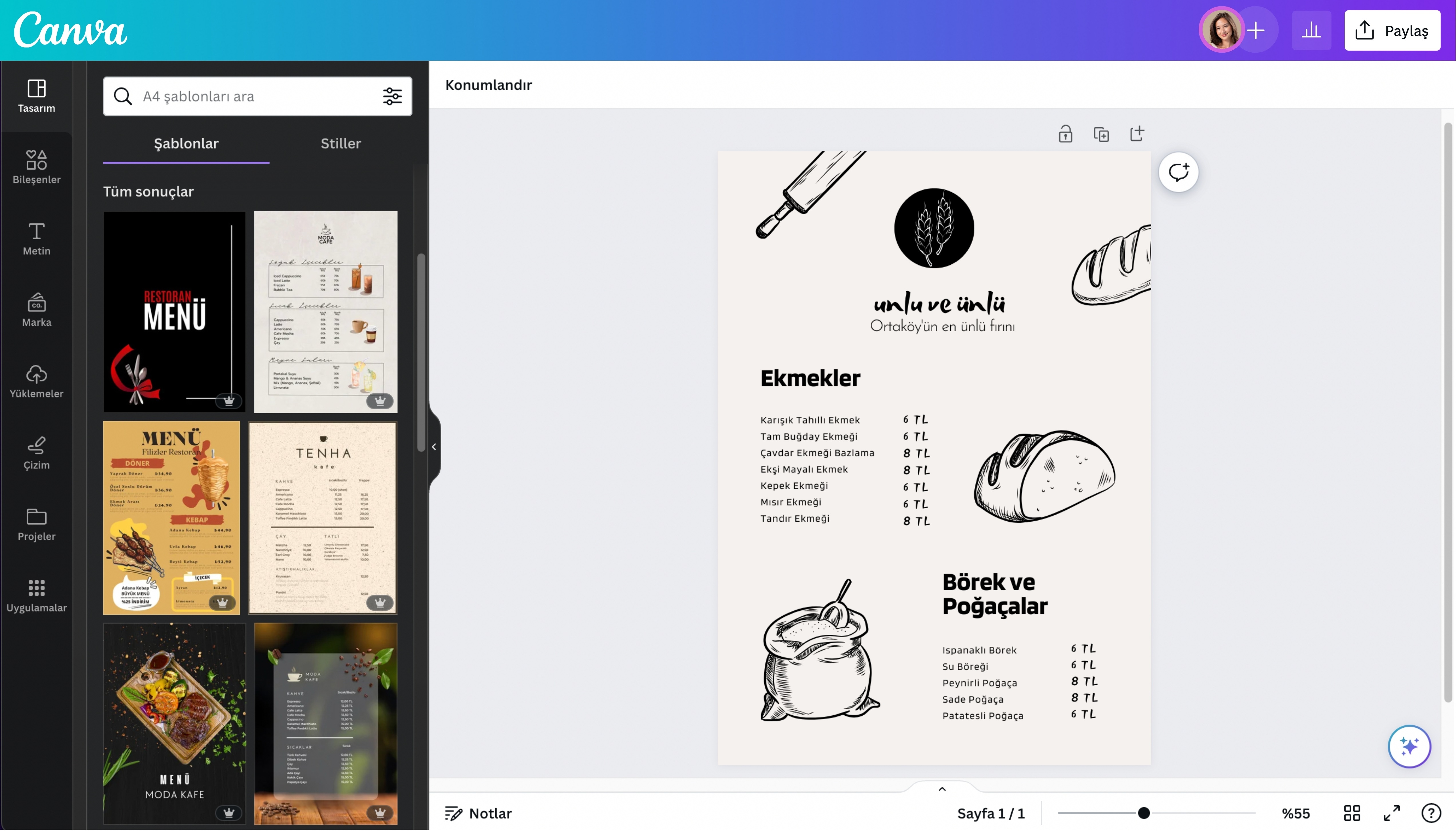 Restaurant Menü Tasarım Programı: Online ve Ücretsiz | Canva