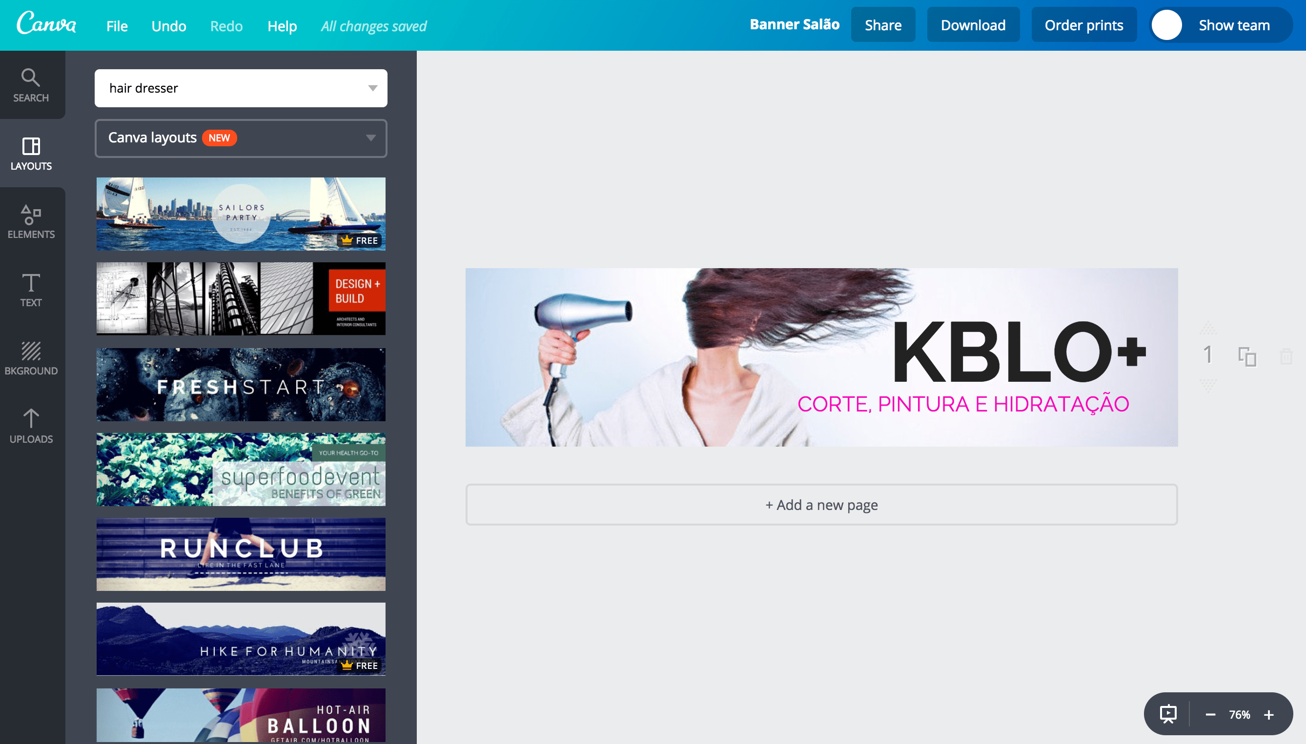 Banner de cabeleireiro