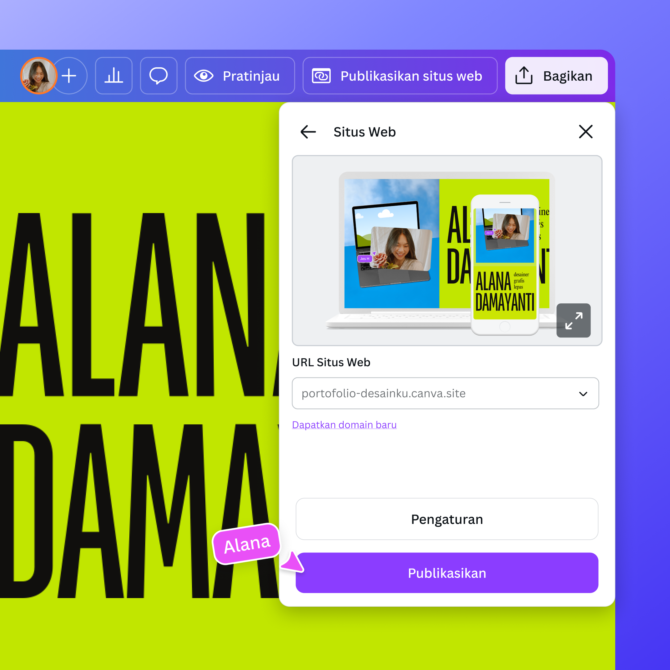 Publish your Canva website