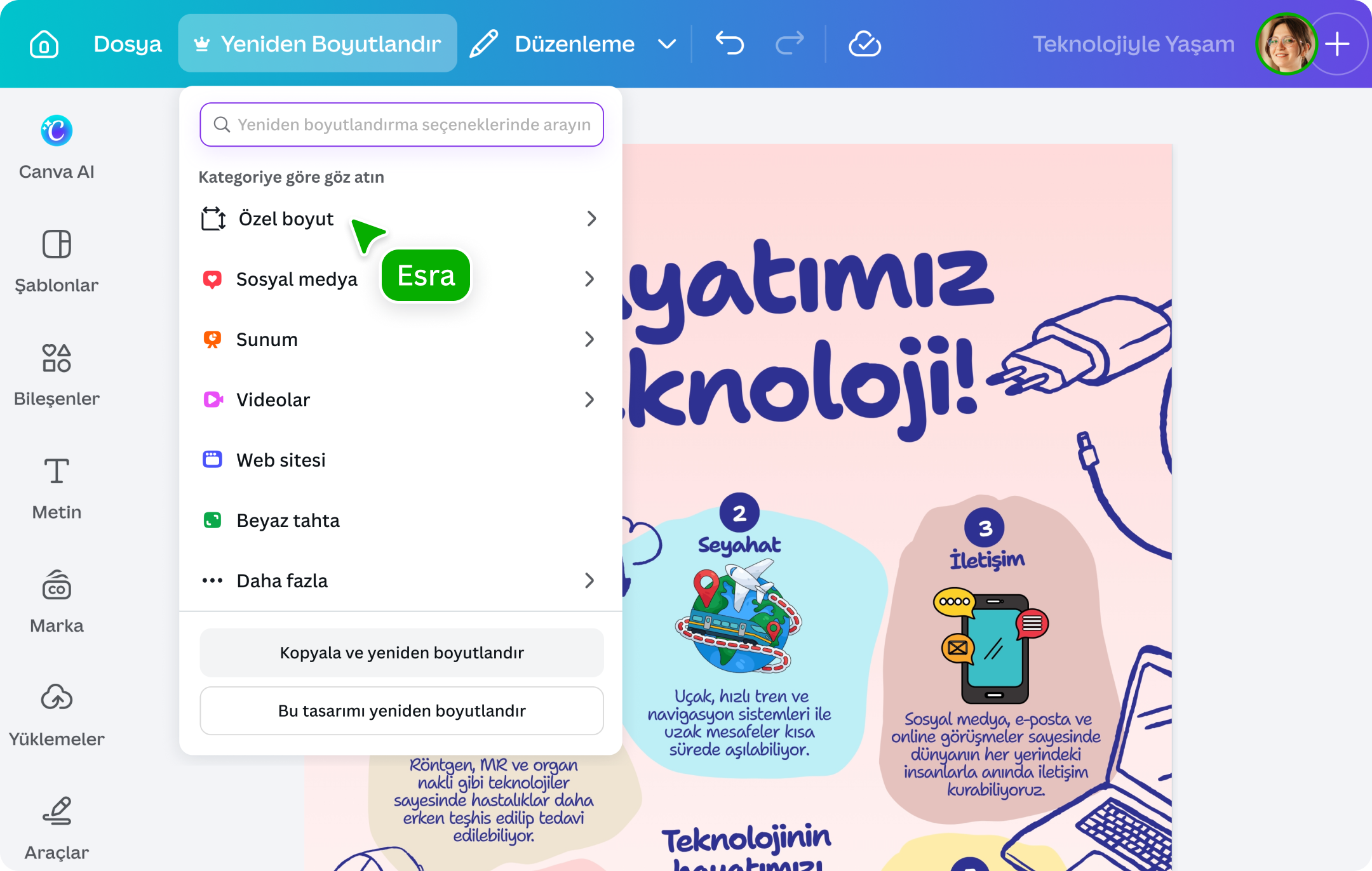 PDF kesme - Canva