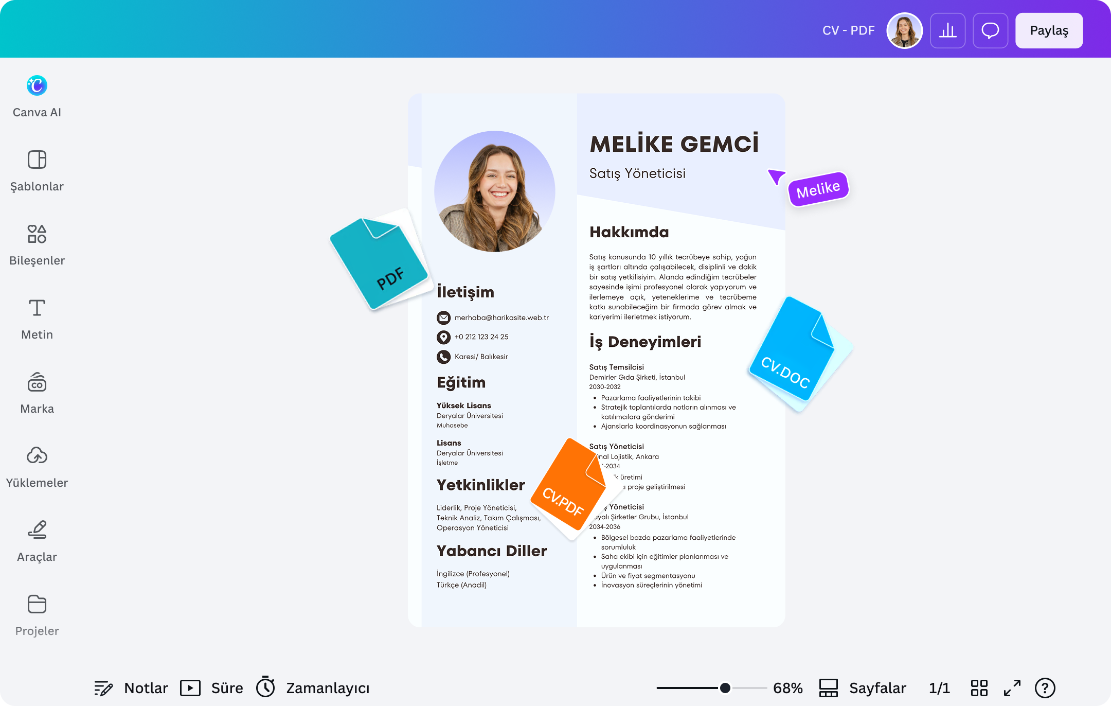 PDF Word çevirme ücretsiz - Canva