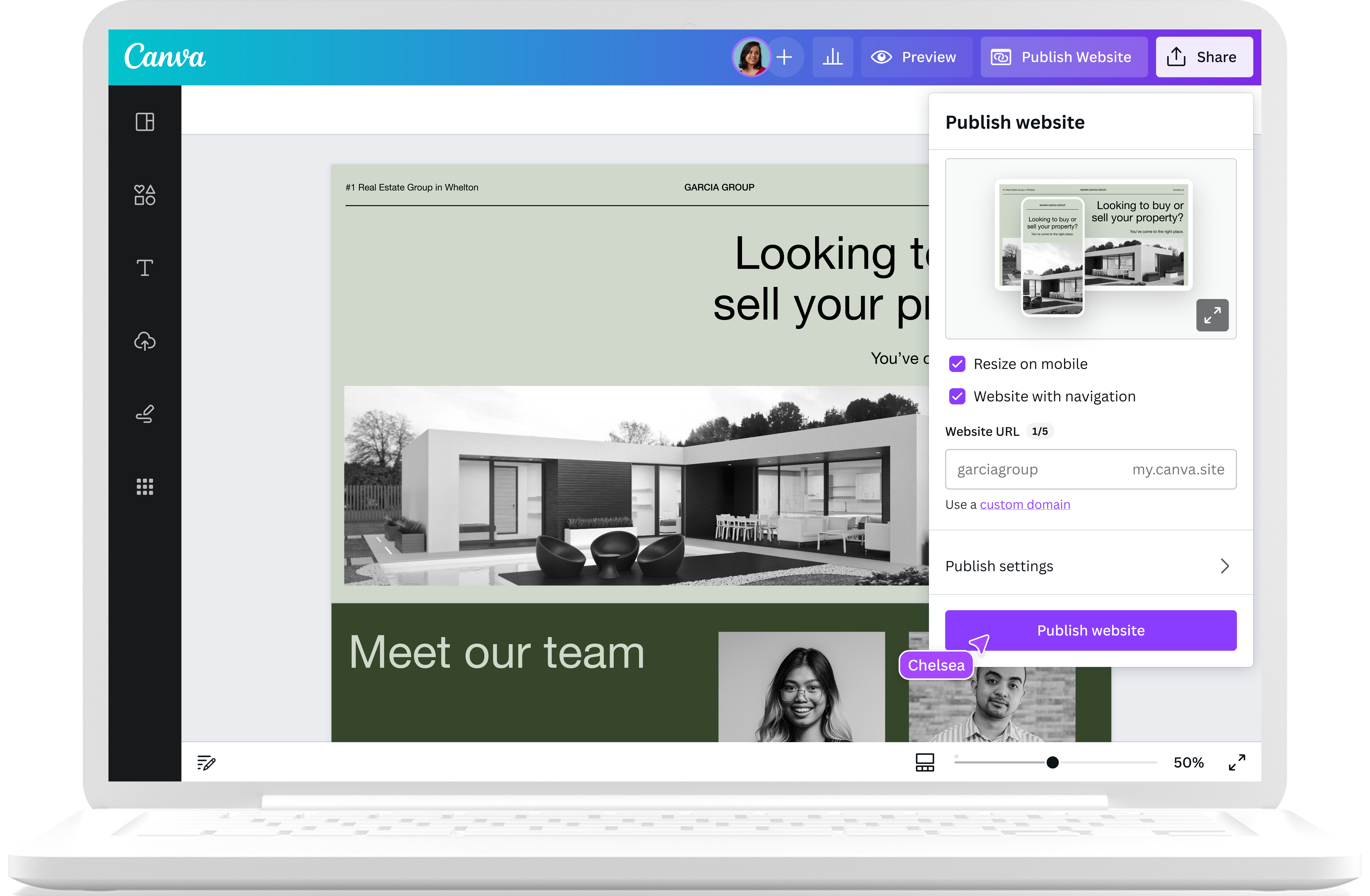 Como comprar um nome de domínio no Canva