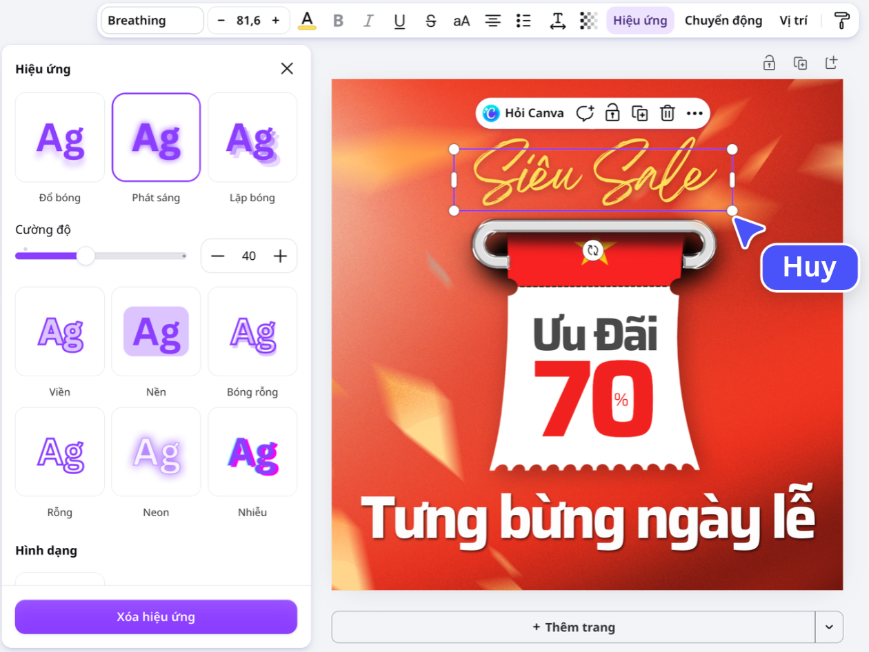 Đổi nền ảnh có sẵn sang màu đỏ trên Canva