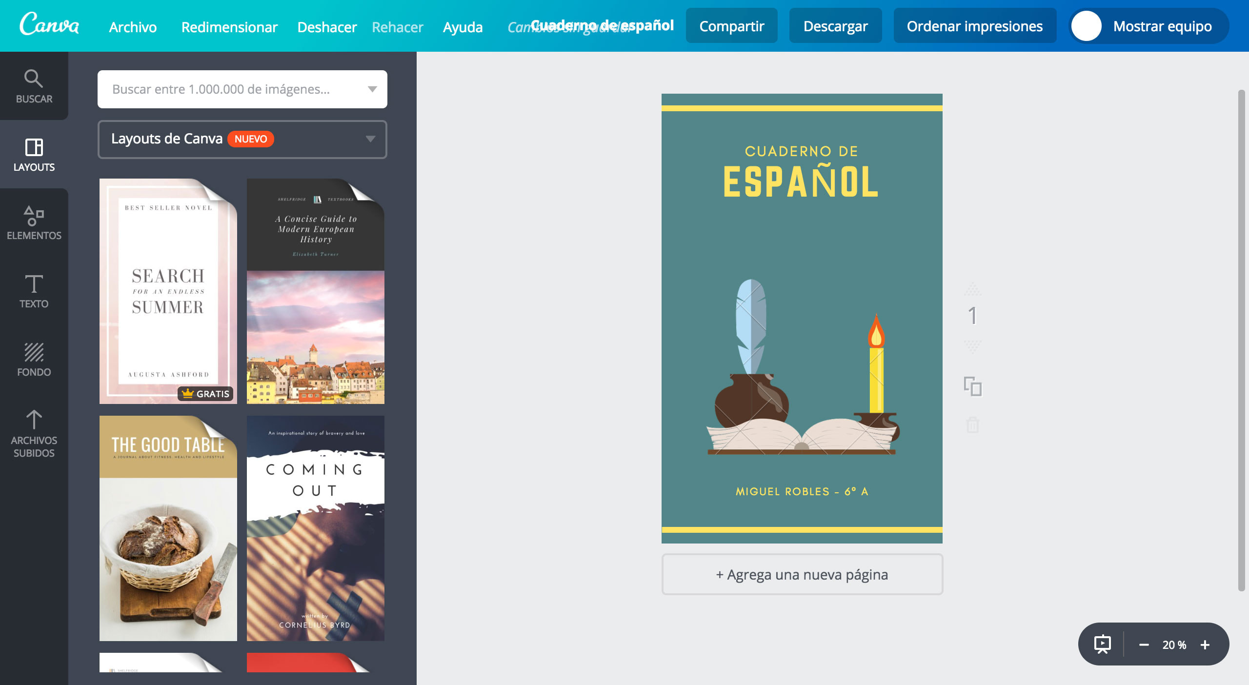 Portadas para cuaderno de español