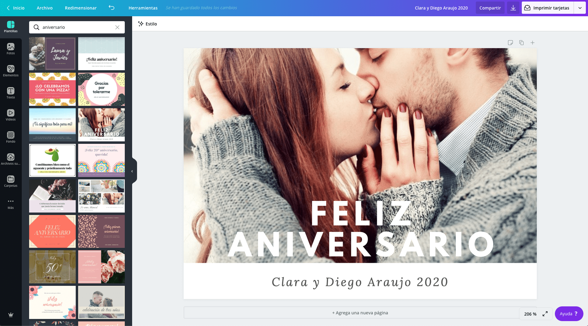 Tarjetas de feliz aniversario