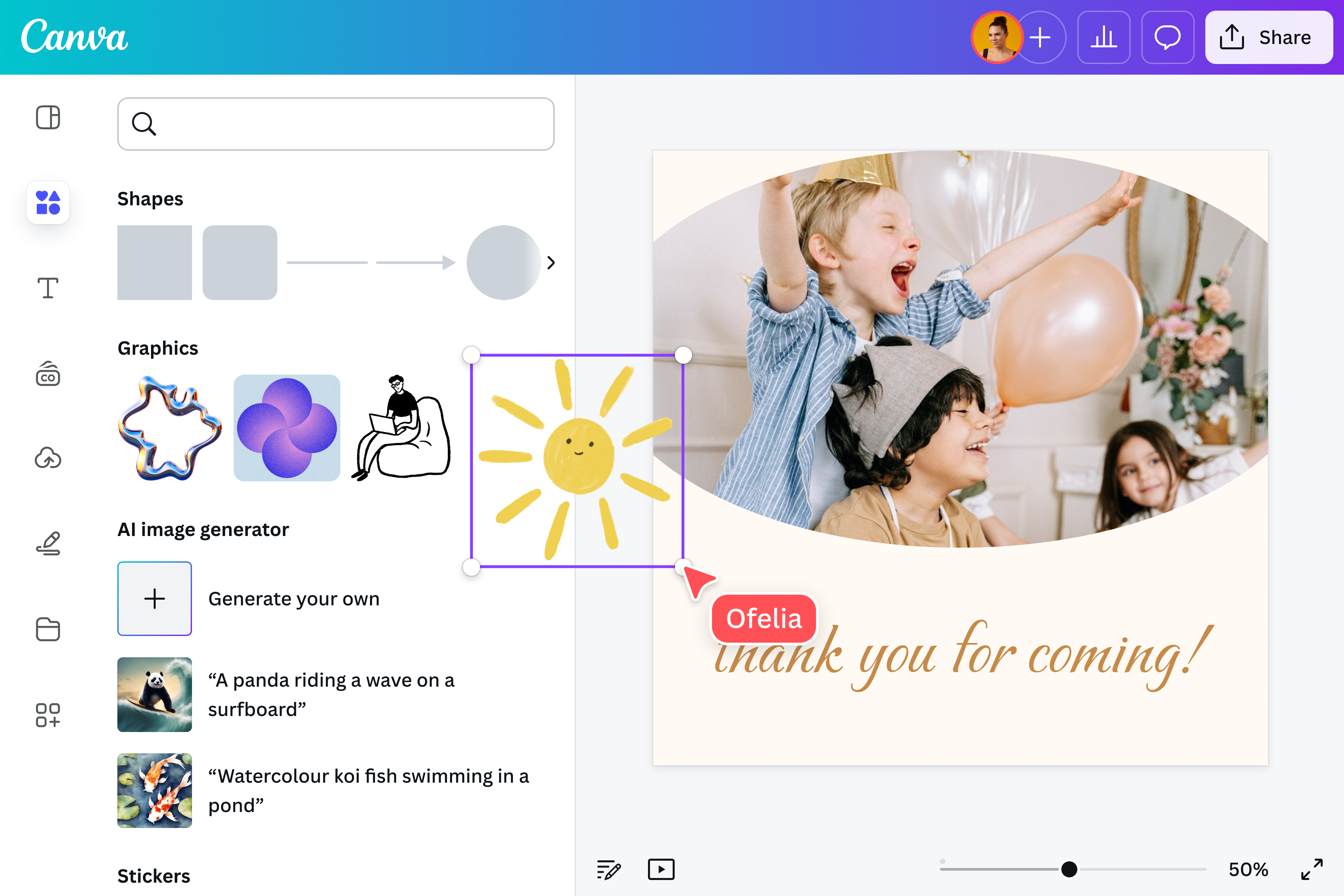Add stickers and other elements to your photo