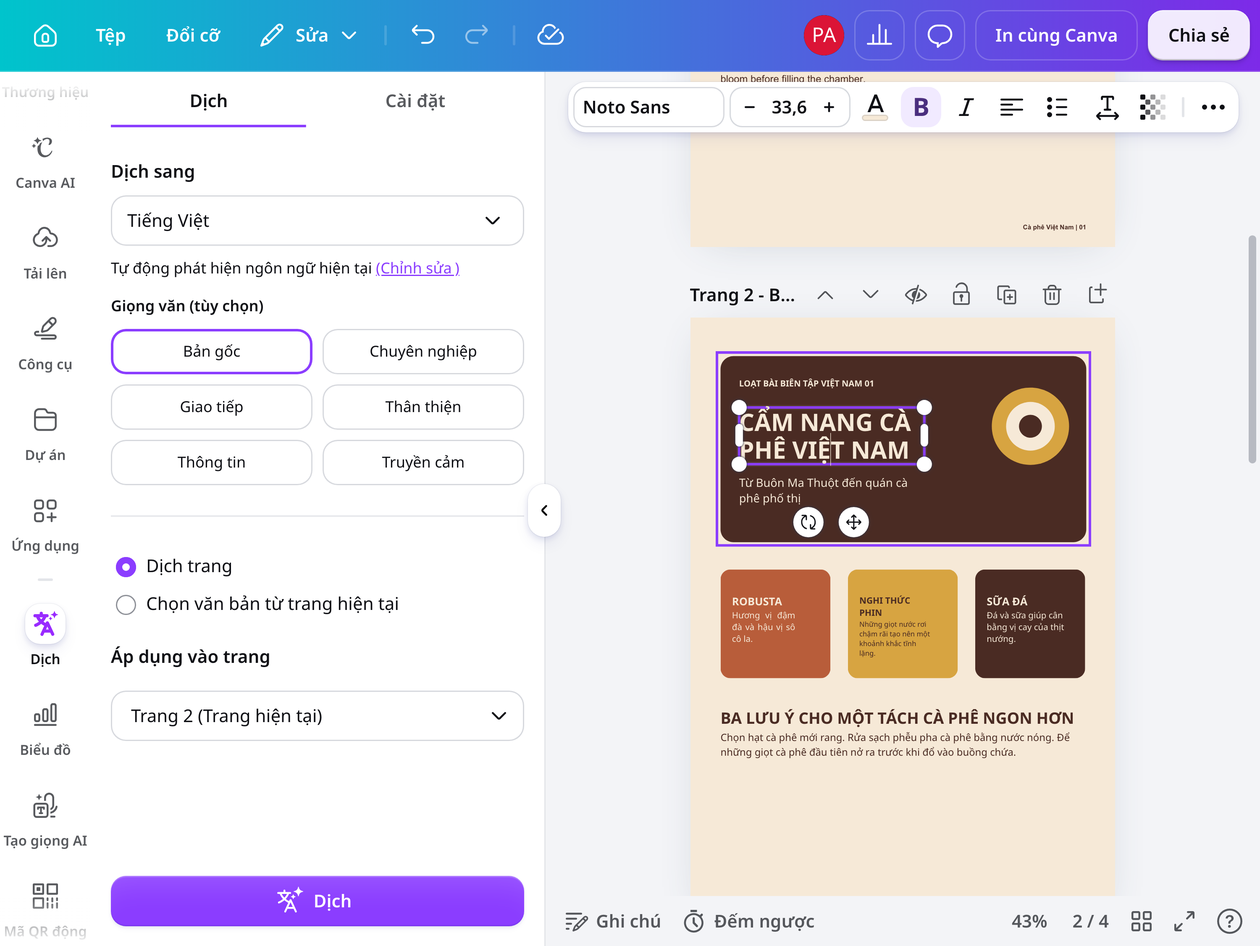 Dịch nội dung PDF và chỉnh sửa ngay trong Canva Dịch nội dung PDF và chỉnh sửa ngay trong Canva