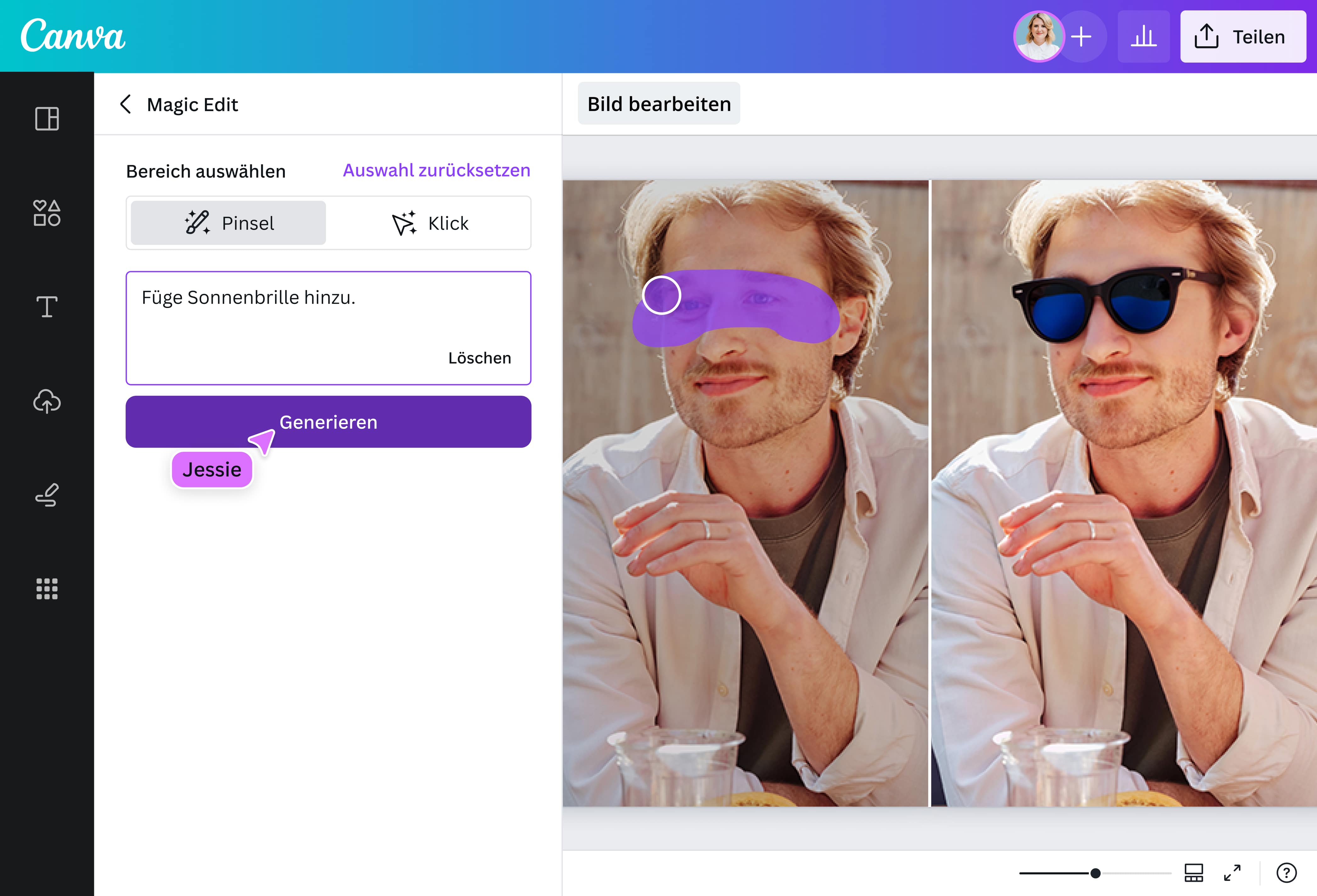 KI-Bildbearbeitung: Kostenlos Fotos mit KI bearbeiten | Canva