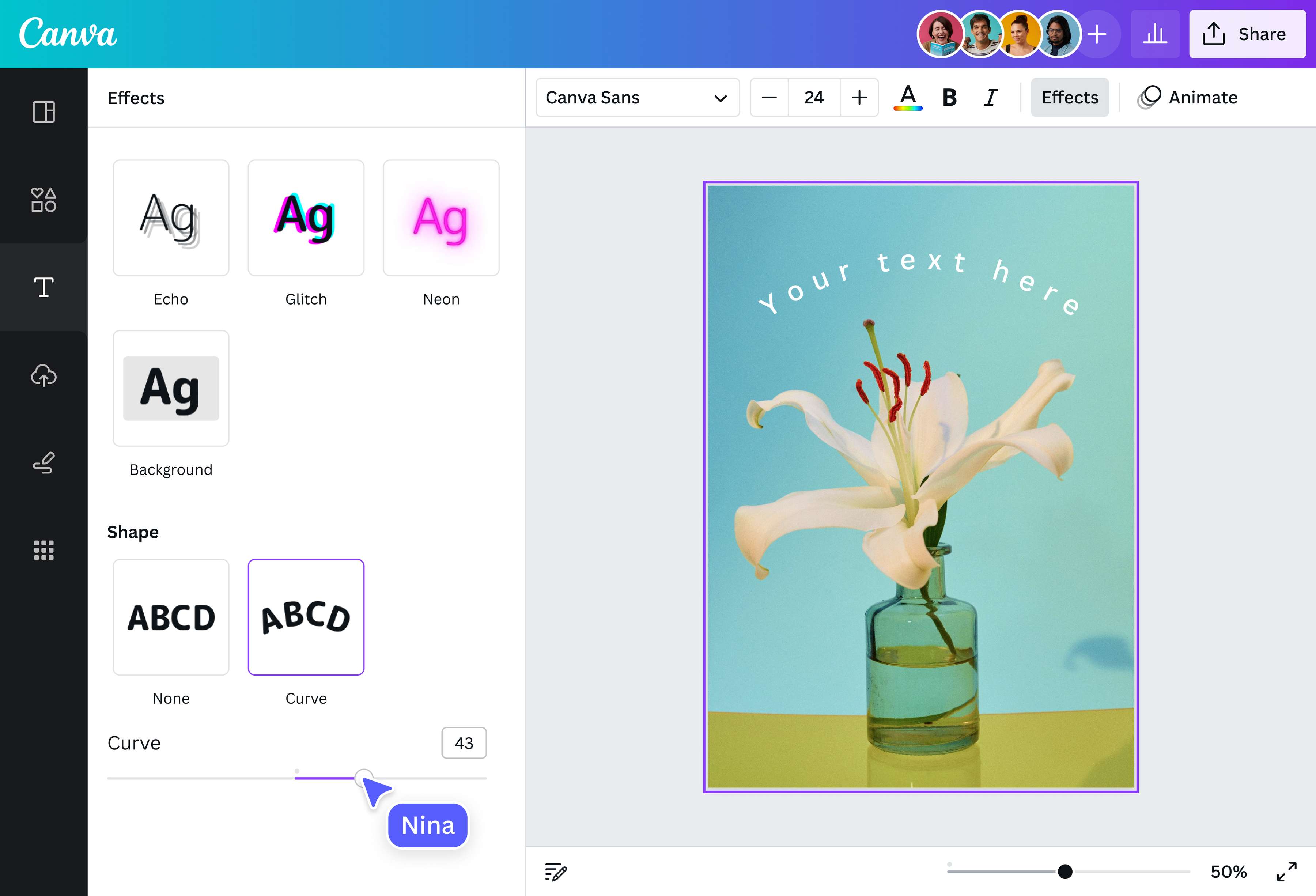 كيفية إضافة نص إلى صورة على Canva