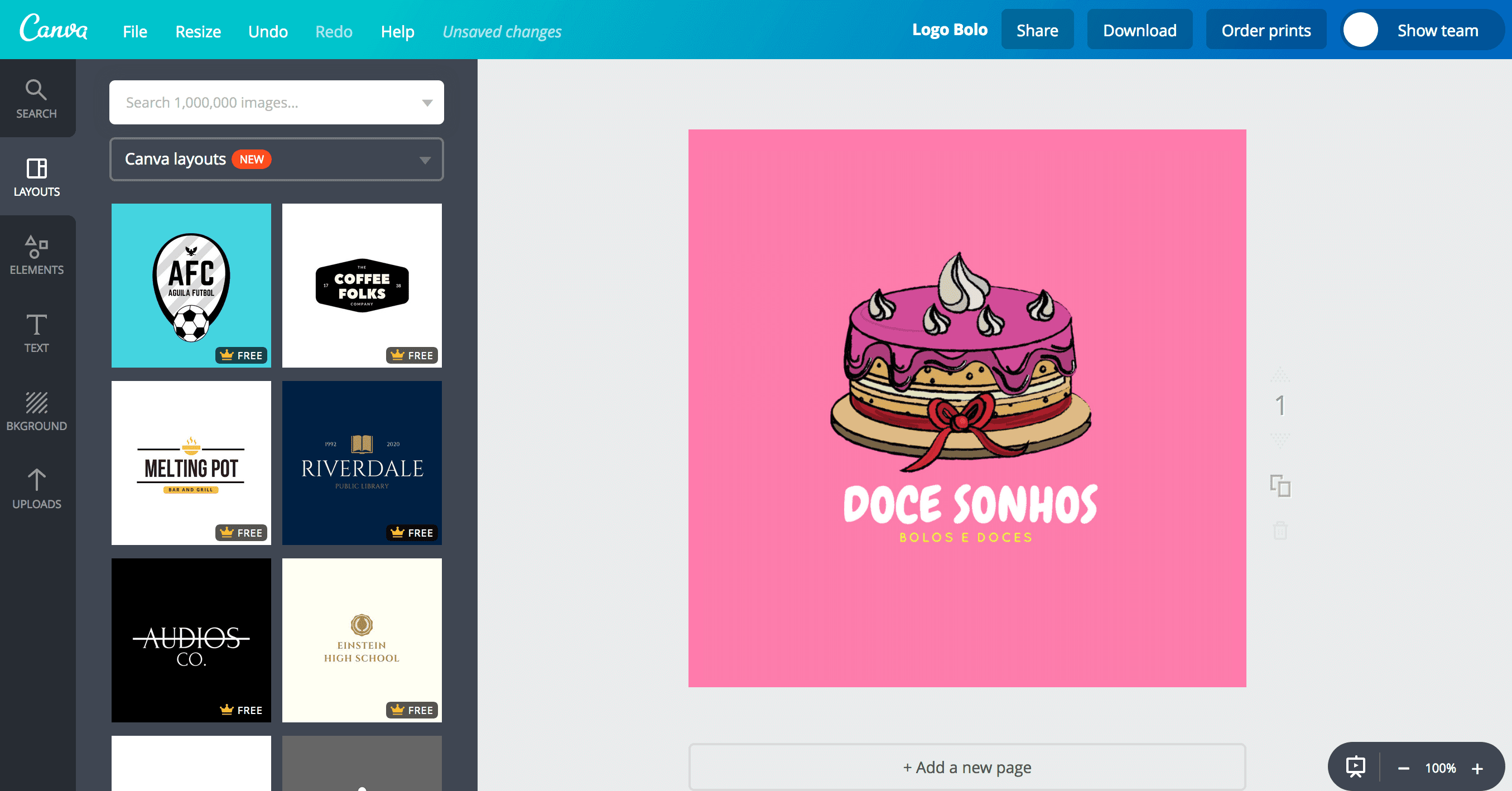 Logo para bolos