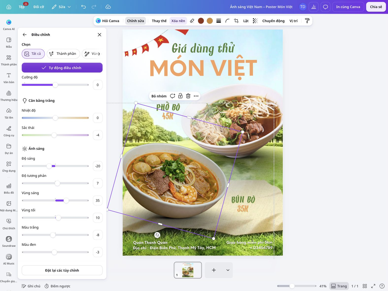 Chỉnh sáng cân bằng giữa vùng sáng và vùng tối