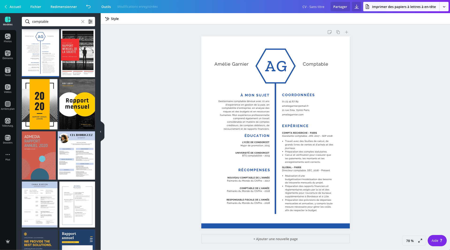CV de comptable CV de comptable